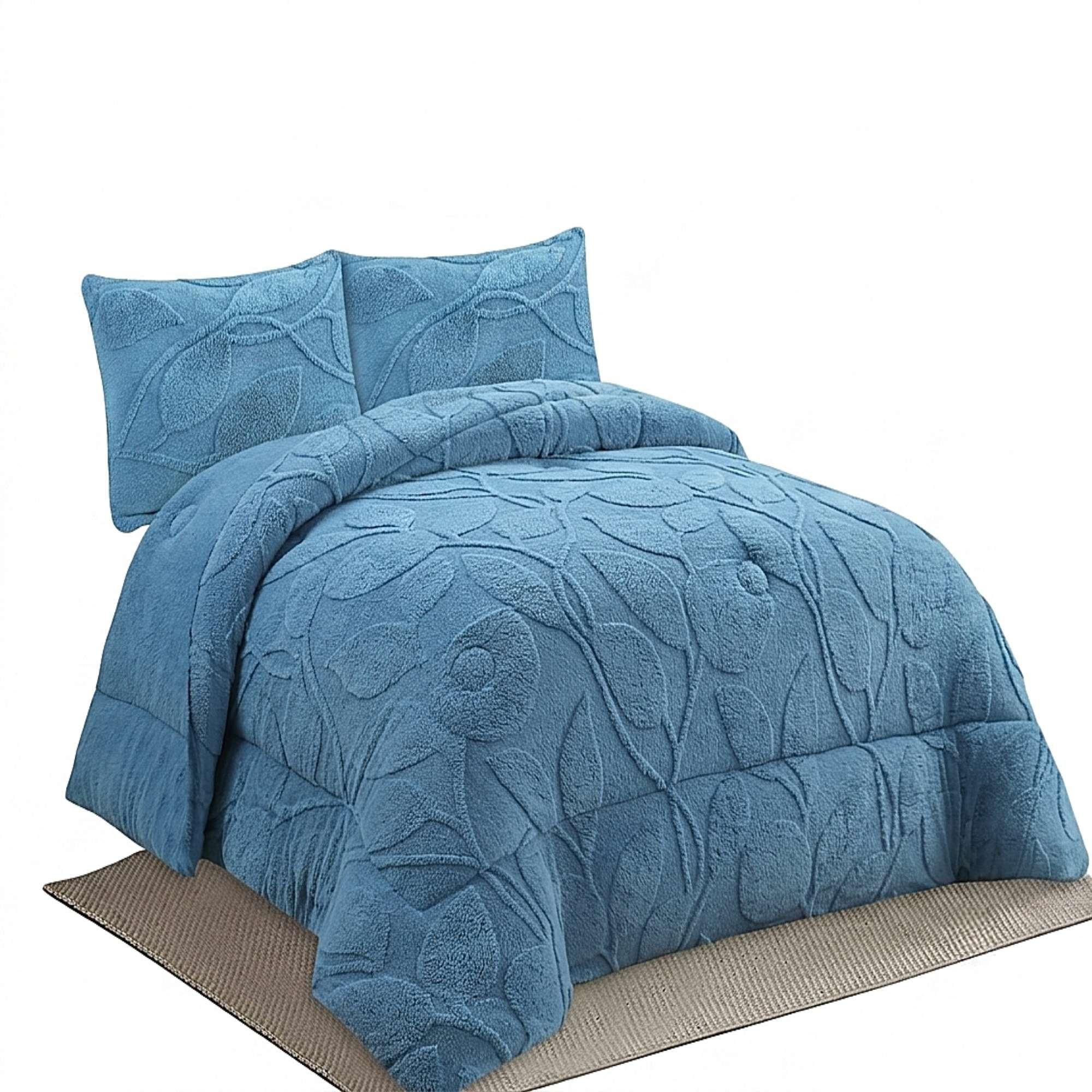 COBERTOR SHERPA TEXTURIZADO RY 2 PLAZAS AZUL CLARO-3