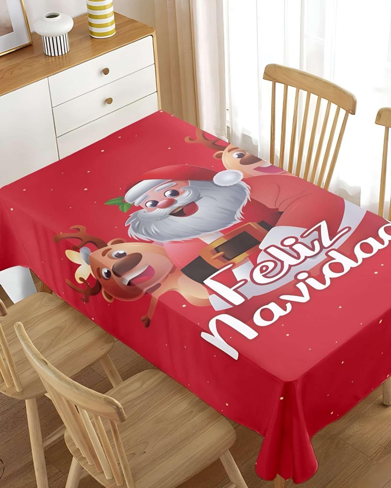 MANTEL NAVIDEÑO ANTIMANCHAS SANTA Y ALCE-2