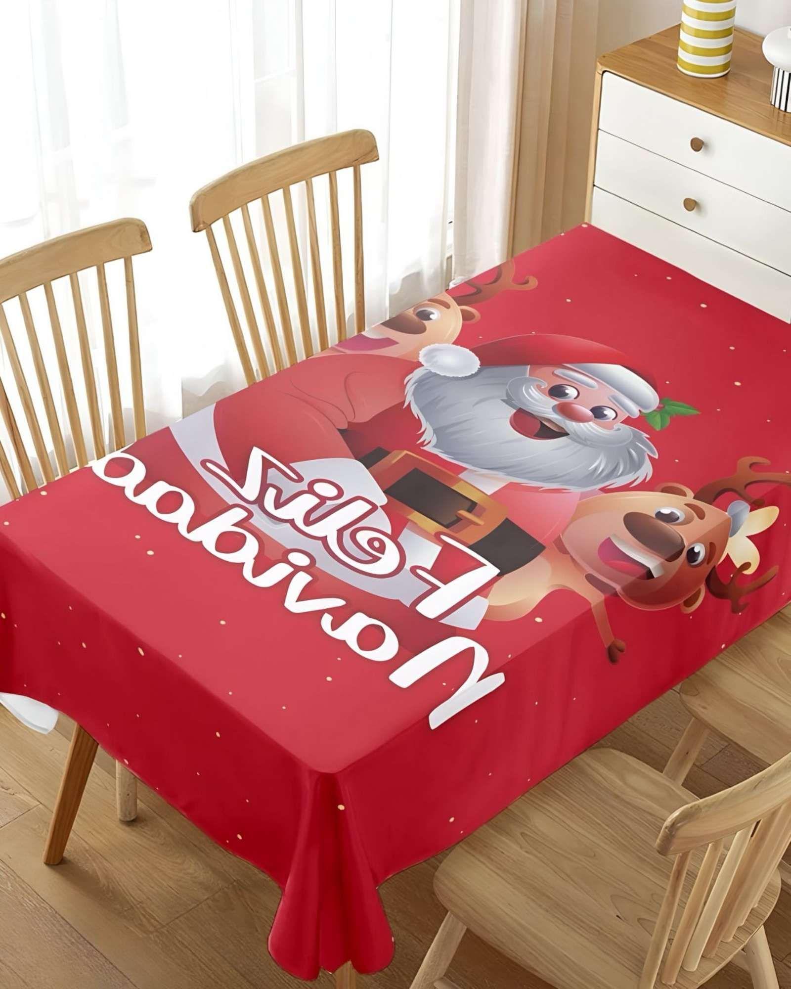 MANTEL NAVIDEÑO ANTIMANCHAS SANTA Y ALCE-3