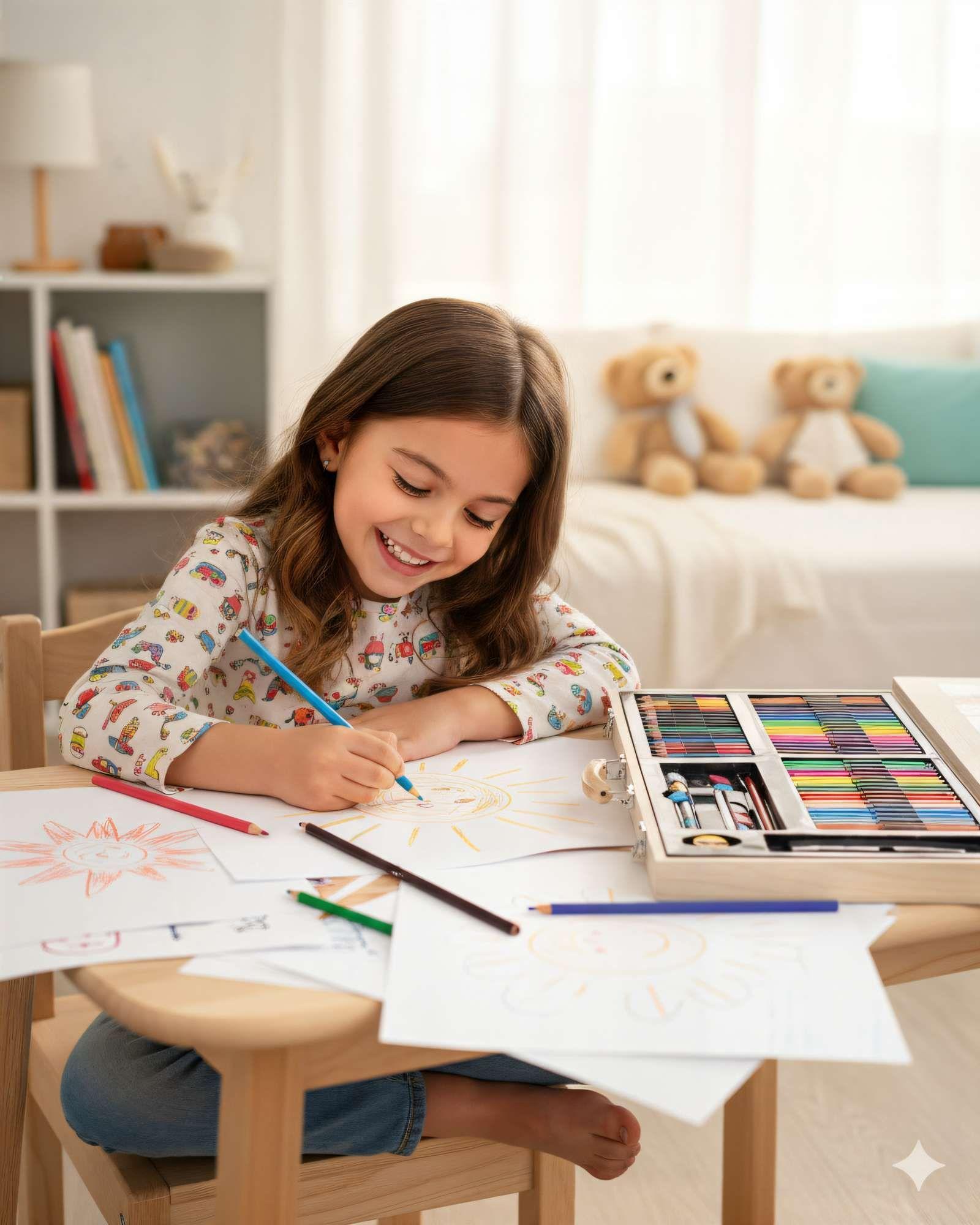 CAJA DE MADERA KIT DE 180 LÁPICES -3