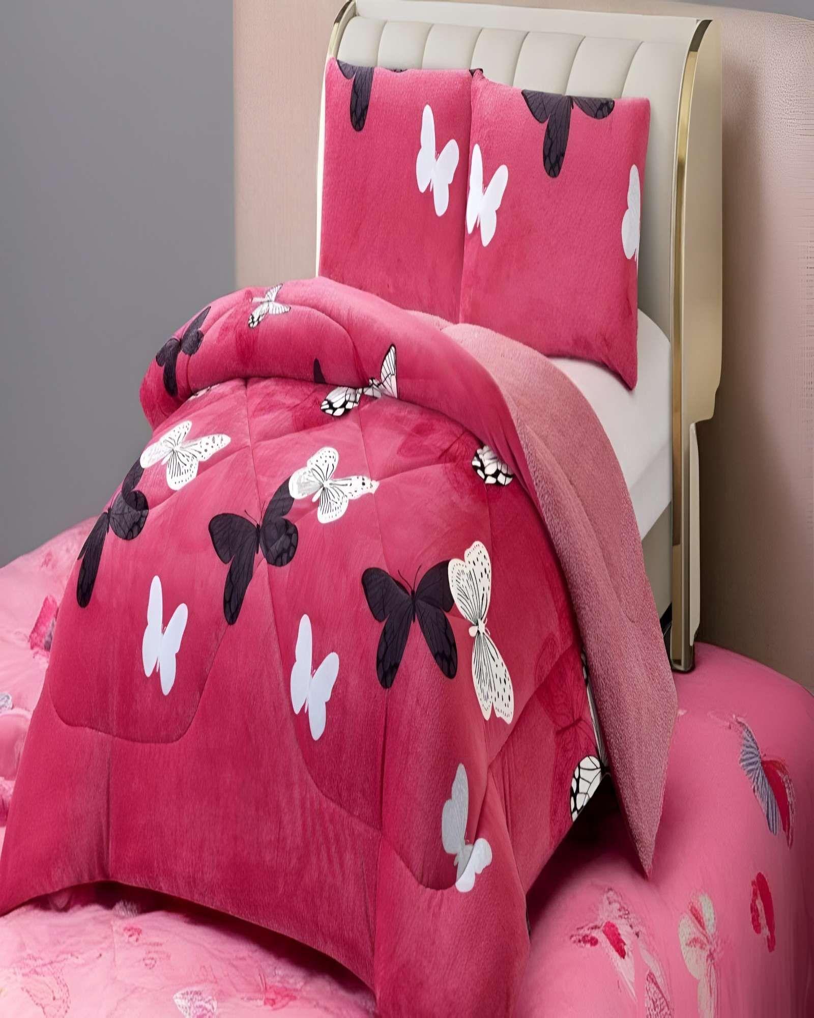 COBERTOR CON CHIPORRO PLUSH 2 PLAZAS 230X250CM ROSA C17-2