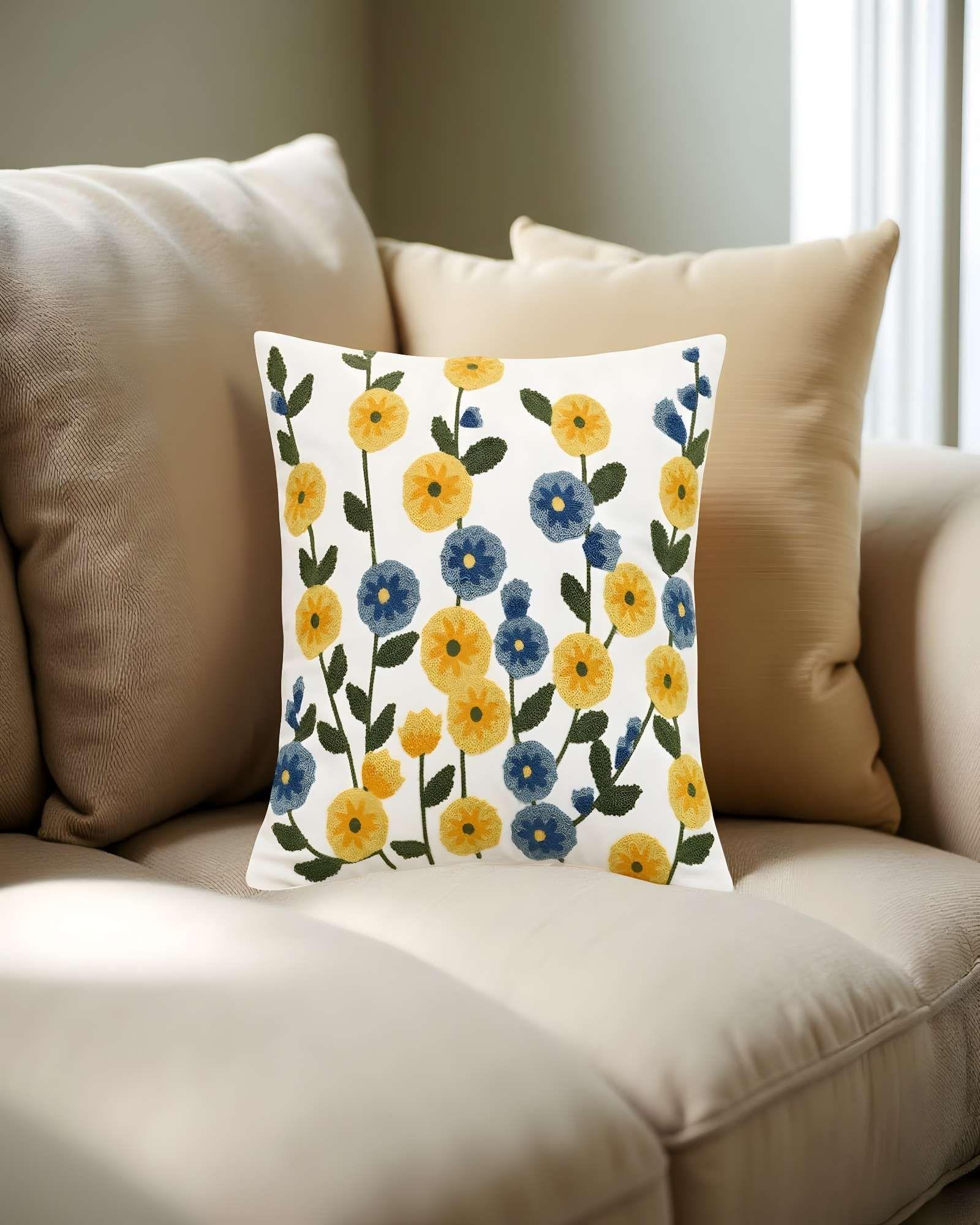 SET DE 2 FUNDAS DE COJIN BORDADAS 45X45CM BLANCO 09-2