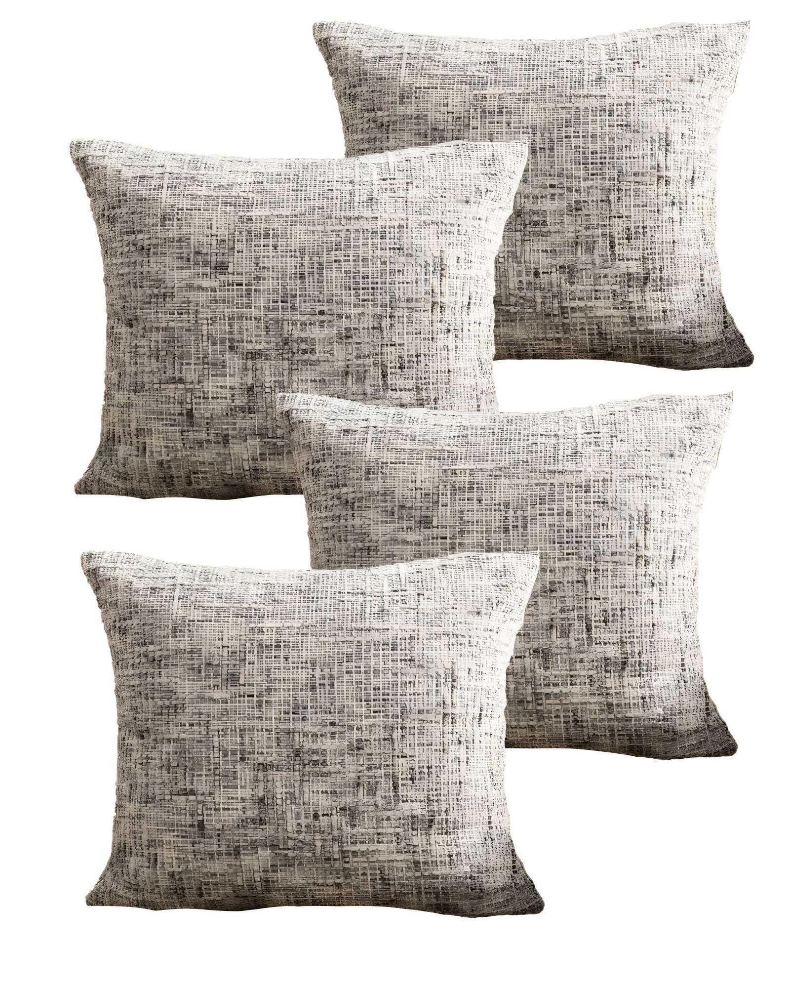 PACK DE 4 FUNDAS DE COJIN CHENILLE GRIS-1