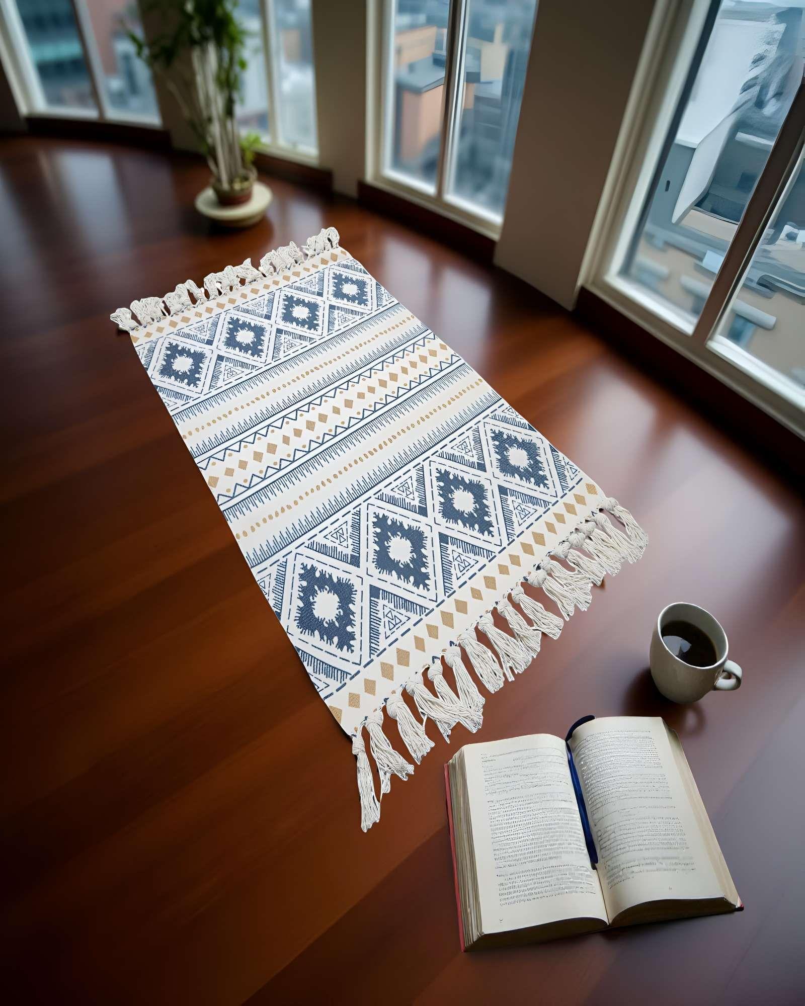 Bajada de cama killim con flecos 110 cm x 60 cm b05-4