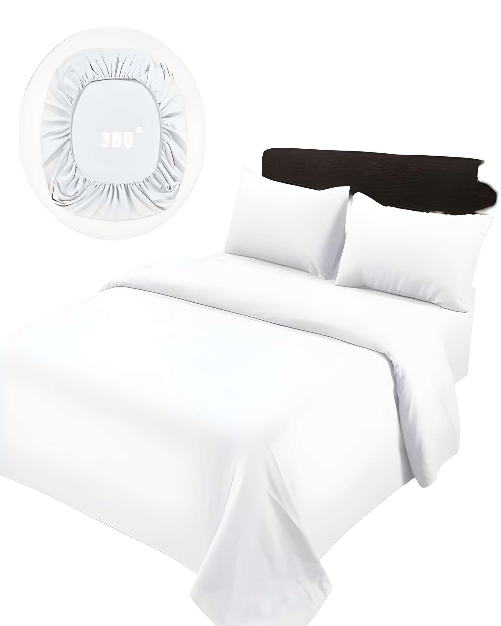 JUEGO DE SABANAS DE 500 HILOS SUPER-KING COLOR BLANCO-1