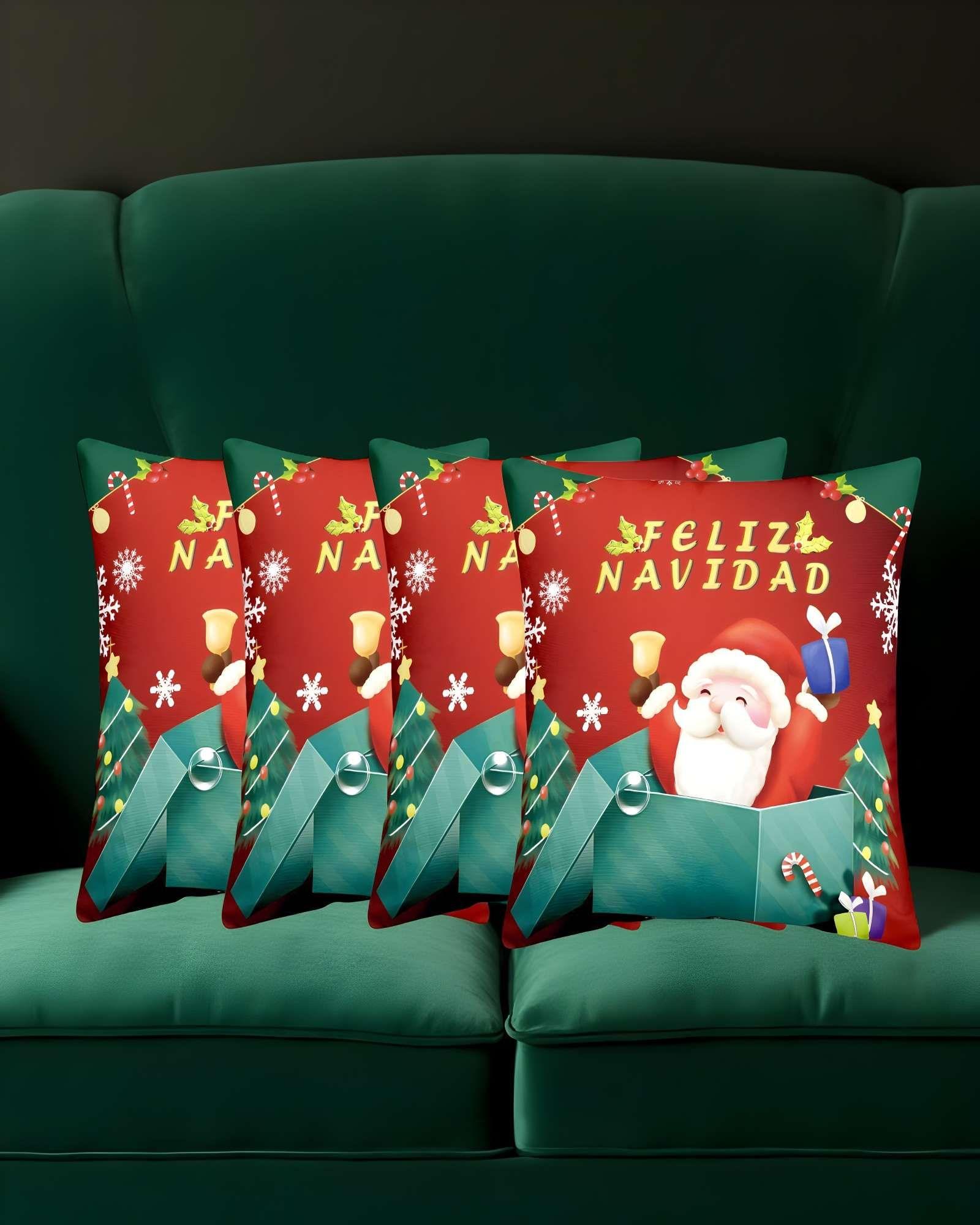 PACK DE 4 FUNDAS DE COJINES DE NAVIDAD 45X45 CM A08-3