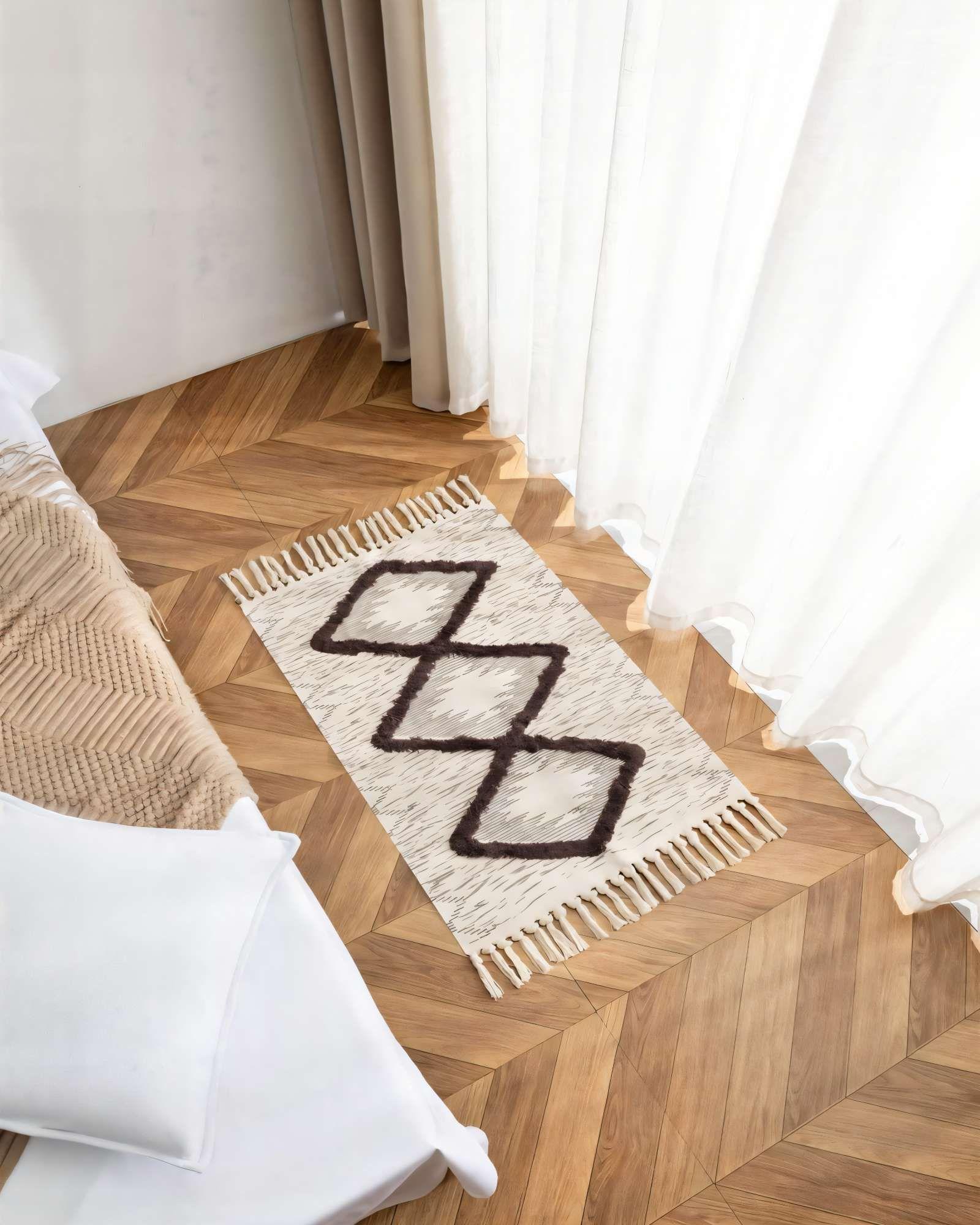 ALFOMBRA BAJADAS DE CAMA 60CMX90CM  BOHO DECORATIVAS 6-2