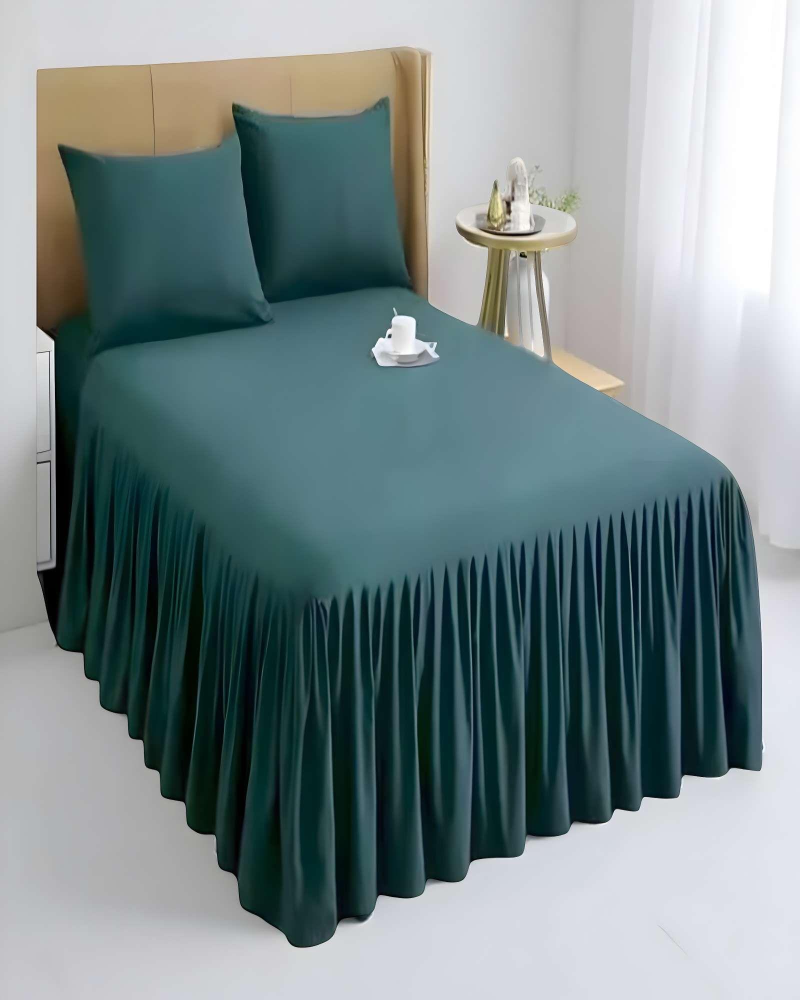 FALDON DE CAMA SIN FUNDA 2 PLAZAS VERDE-3