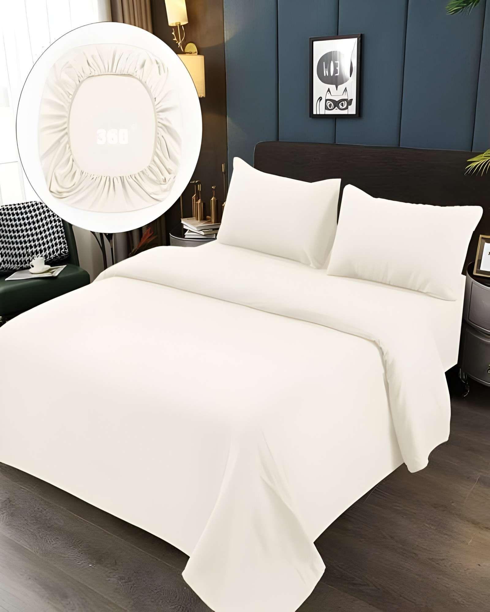 JUEGO DE SABANAS DE 500 HILOS KING COLOR BEIGE CLARO-2