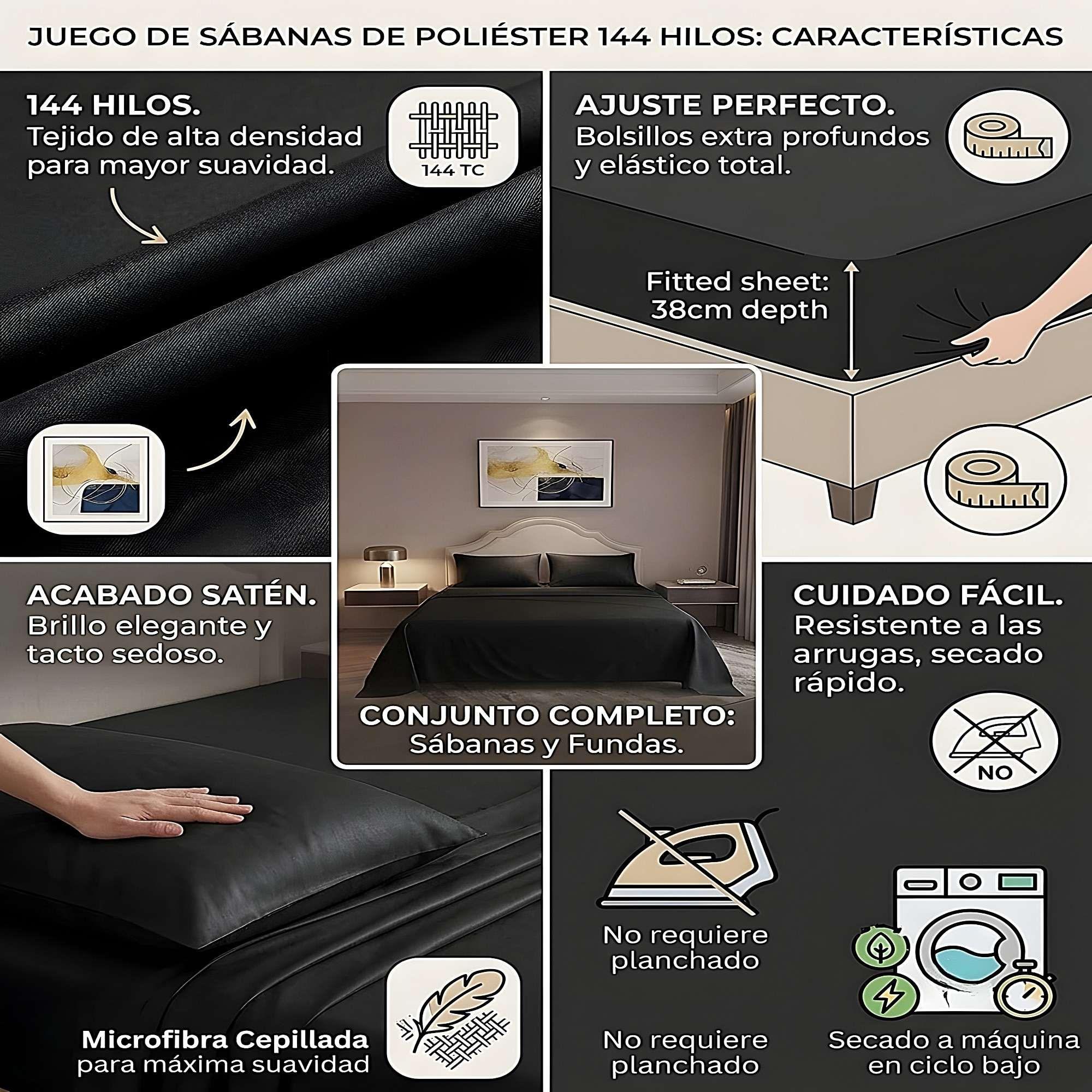 SET DE SABANAS DE 144 HILOS KING W10-3