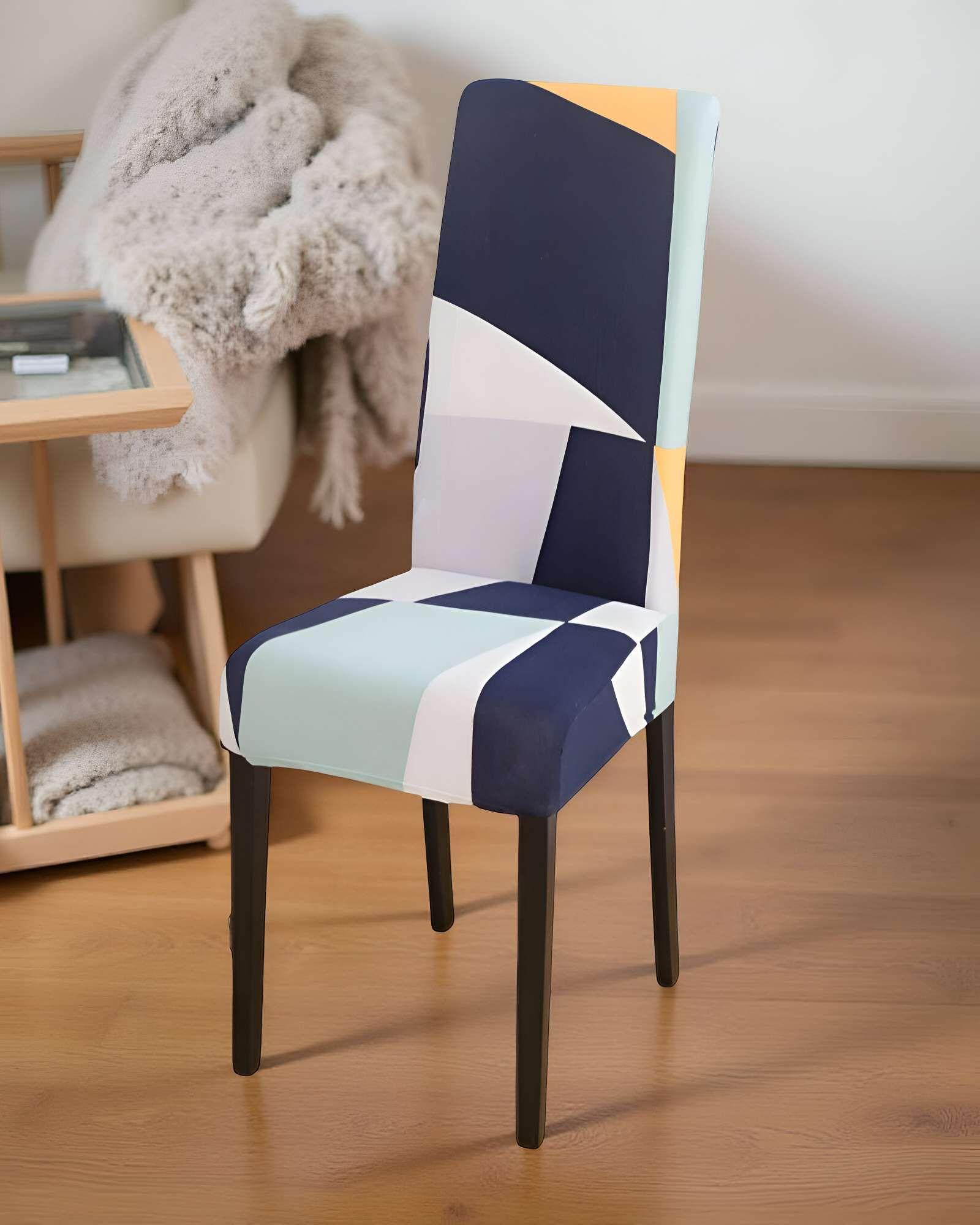 SET DE 6 FUNDAS DE SILLA ELASTICADAS CON DISEÑO ESTAMPADO F4-3