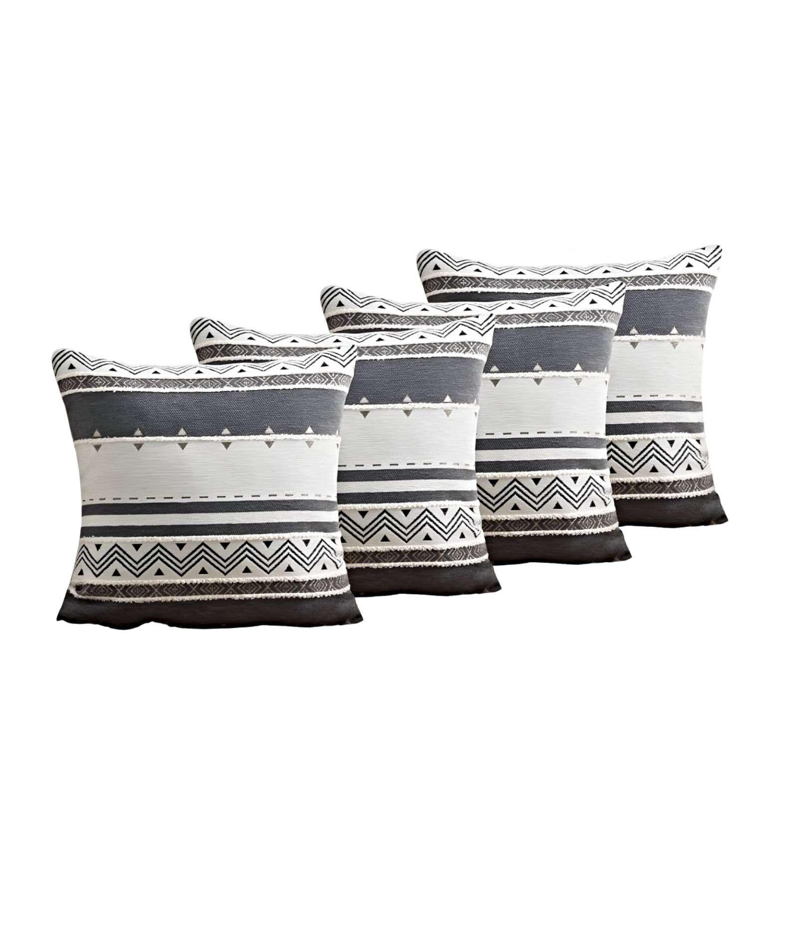 PACK DE 4 FUNDAS DE COJINES CON DISEÑO DE CHENILLE MANDALA C1-1