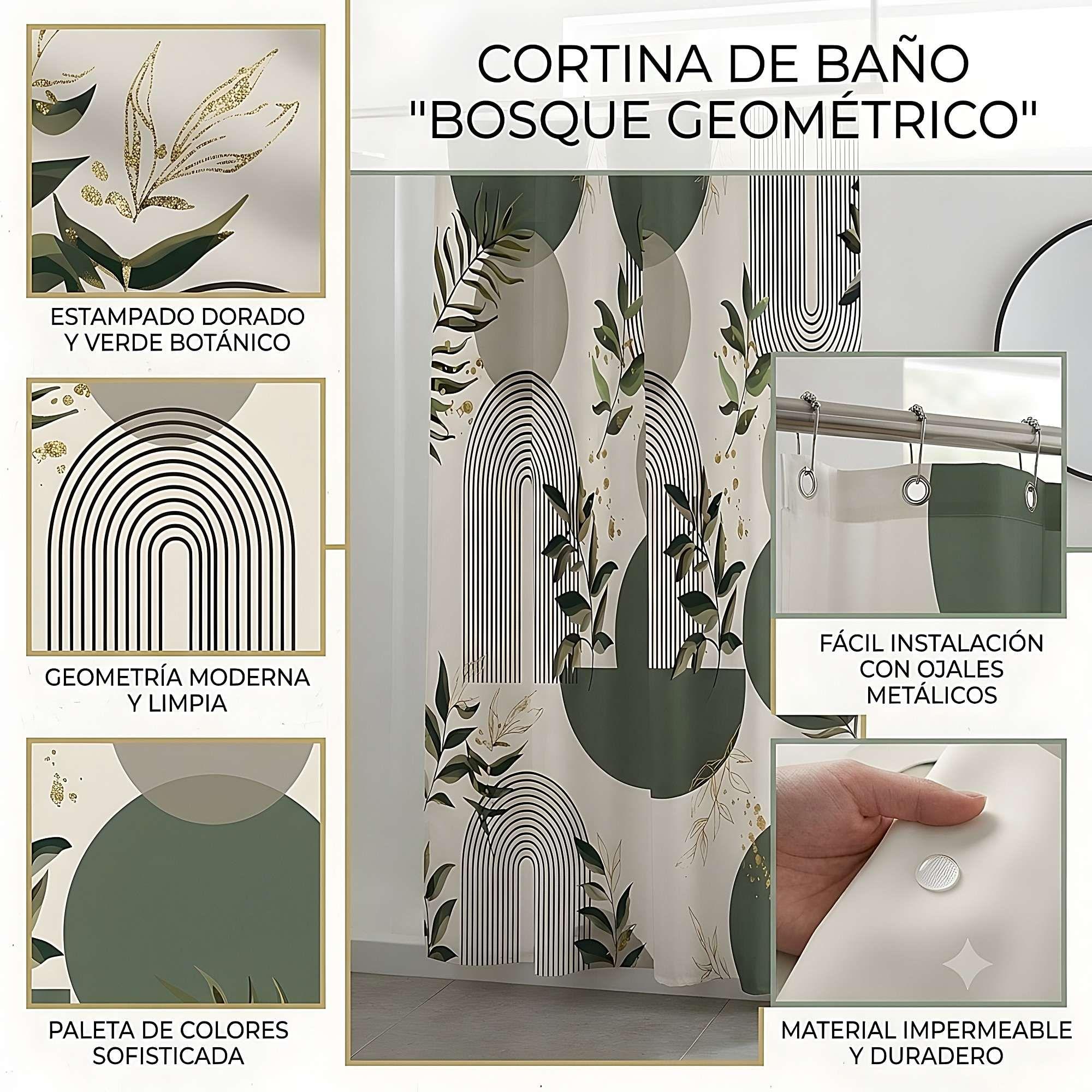 CORTINA DE BAÑO PREMIUM MAS FORRO 180X180 CM CB22-3