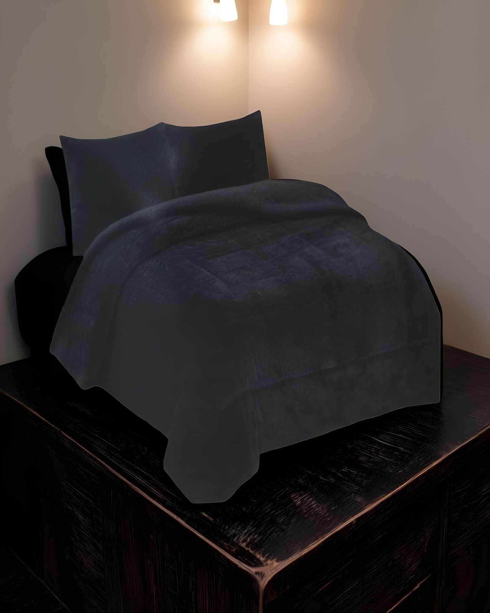 COBERTOR SHERPA 2 PLAZAS 230X250CM NEGRO B19-2