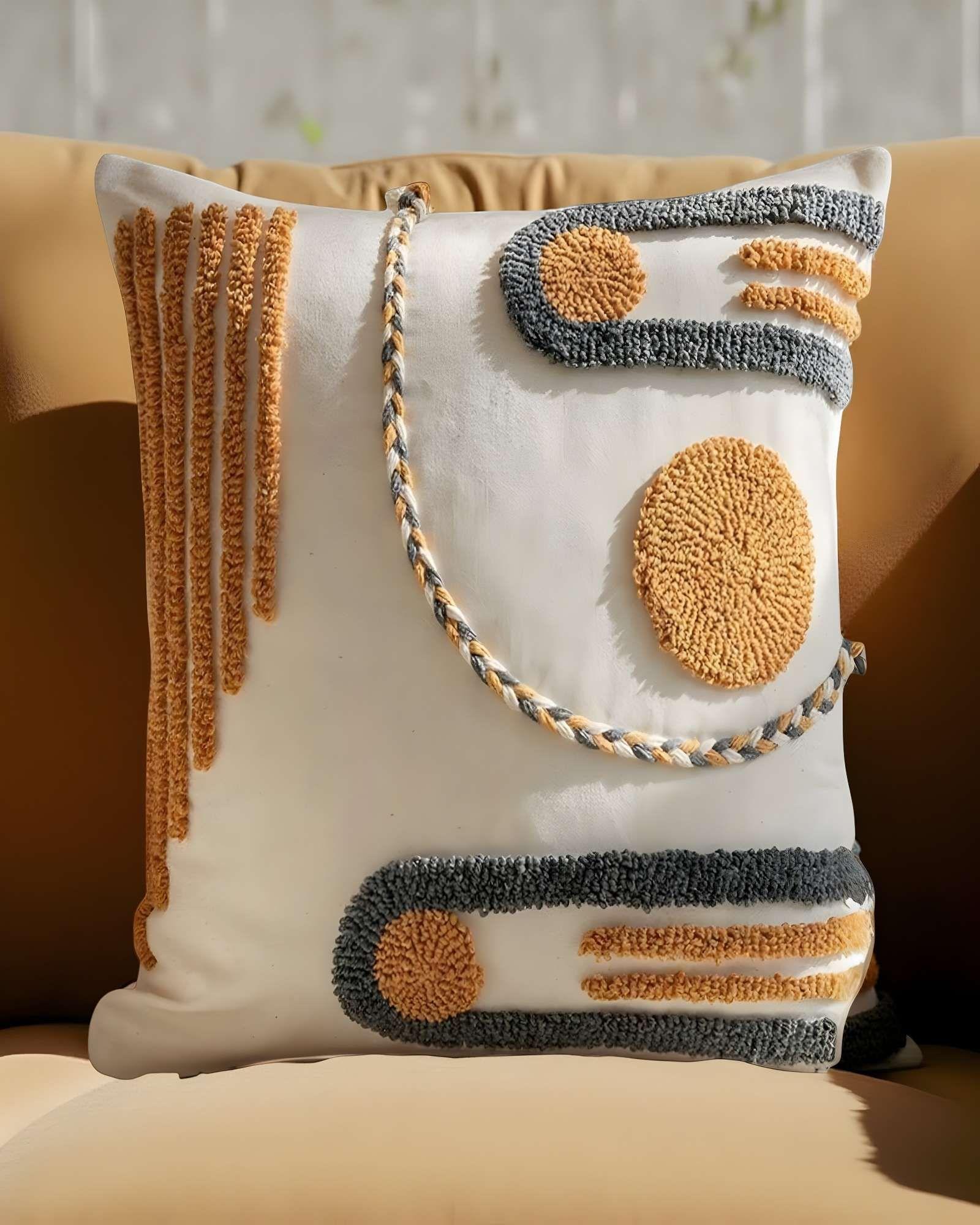 SET DE 4 FUNDAS DE COJIN TUFTING 45X45 CM BEIGE 02-2