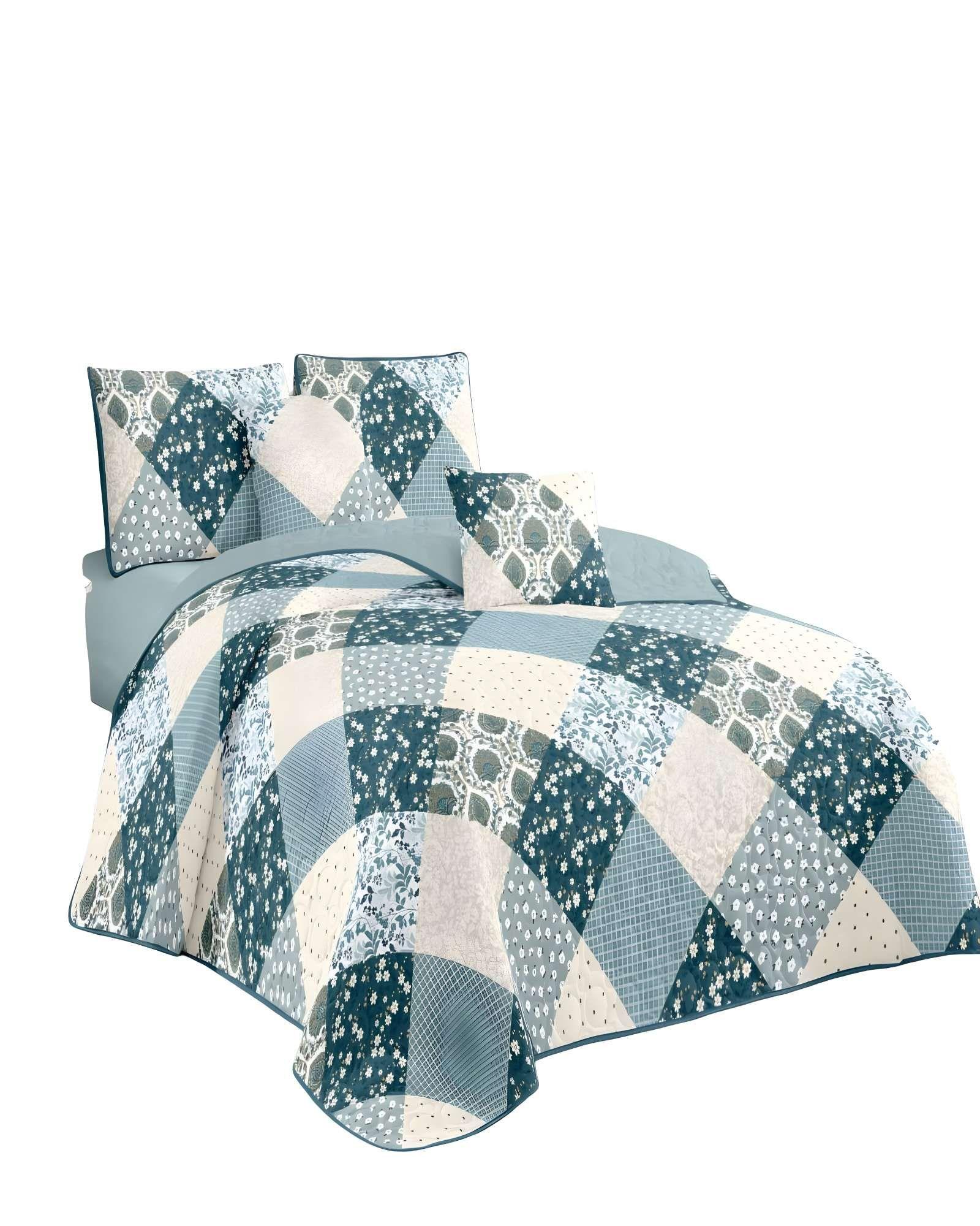 QUILT CUBRECAMA DE VERANO PLAZA Y MEDIA VERDE-0