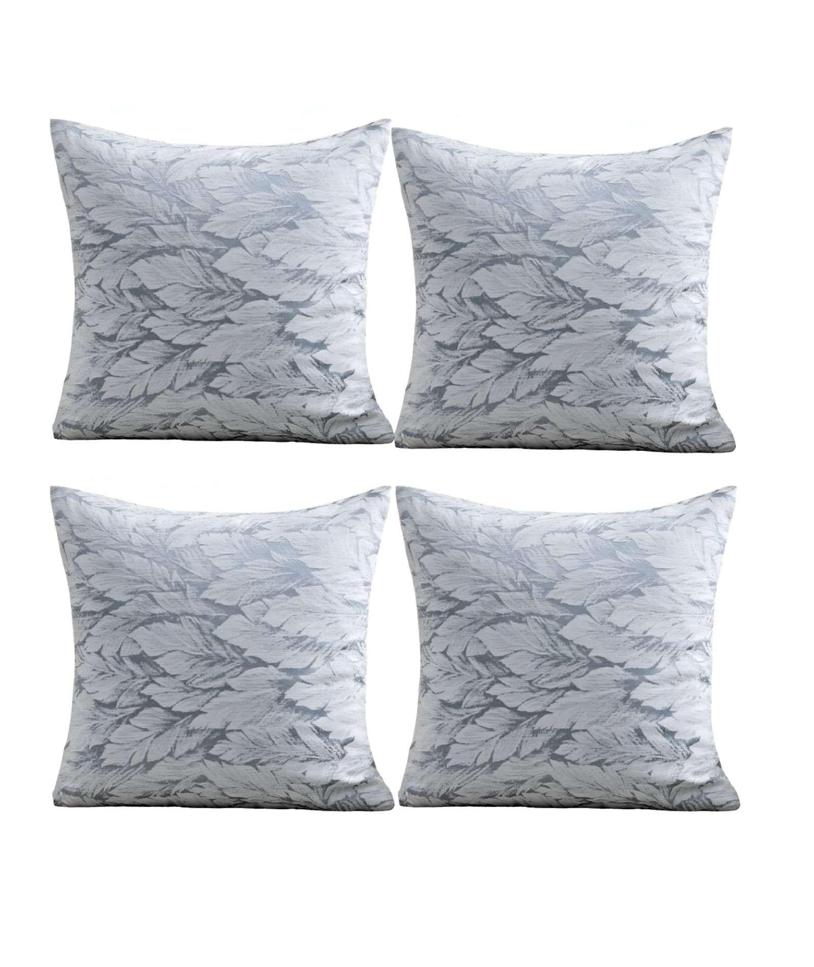 PACK DE 4 FUNDAS DE COJINES CON DISEÑO DE HOJA 45CM X 45 CM C1-0