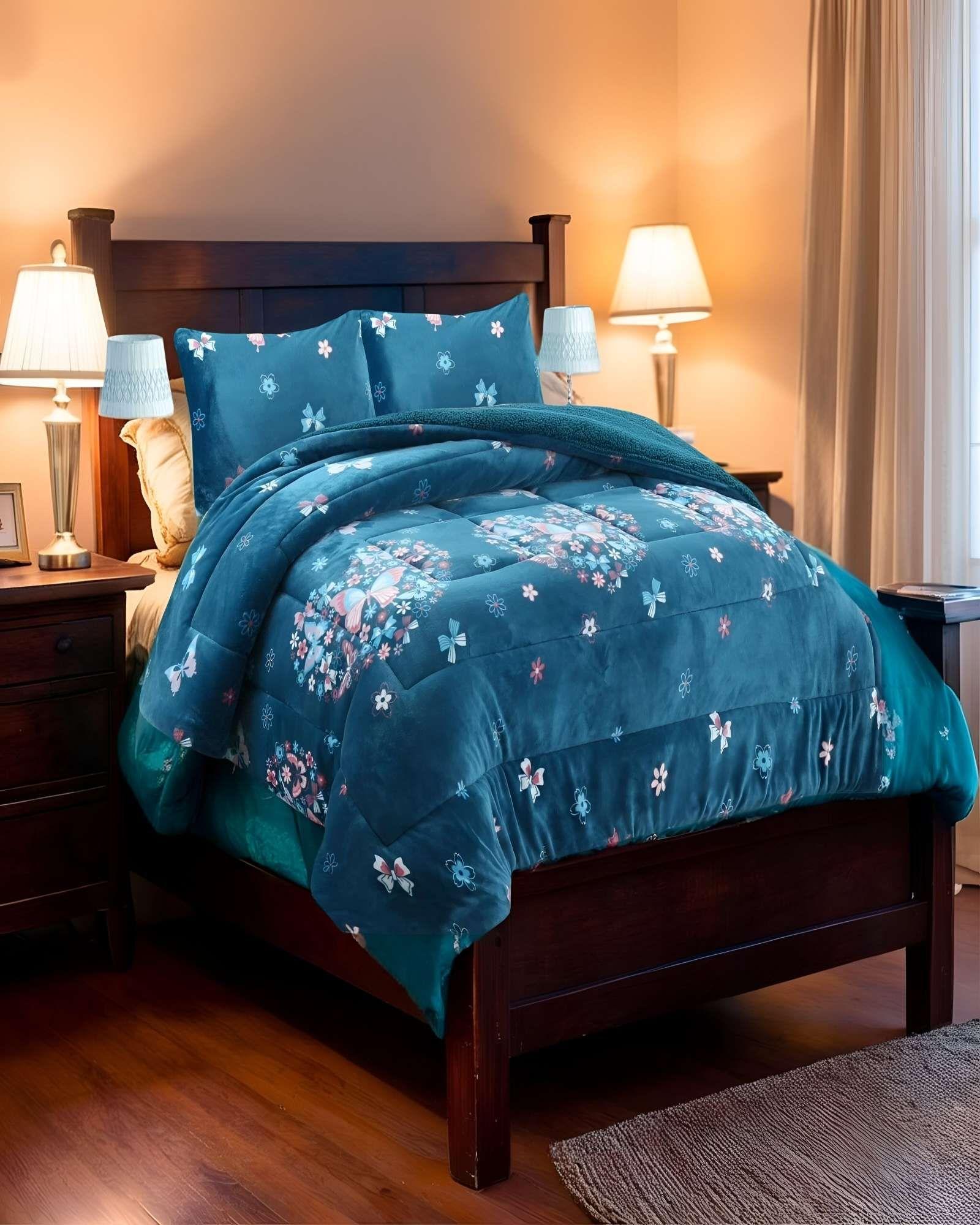 COBERTOR SHERPA 2 PLAZAS 230X250CM AZUL B26-2