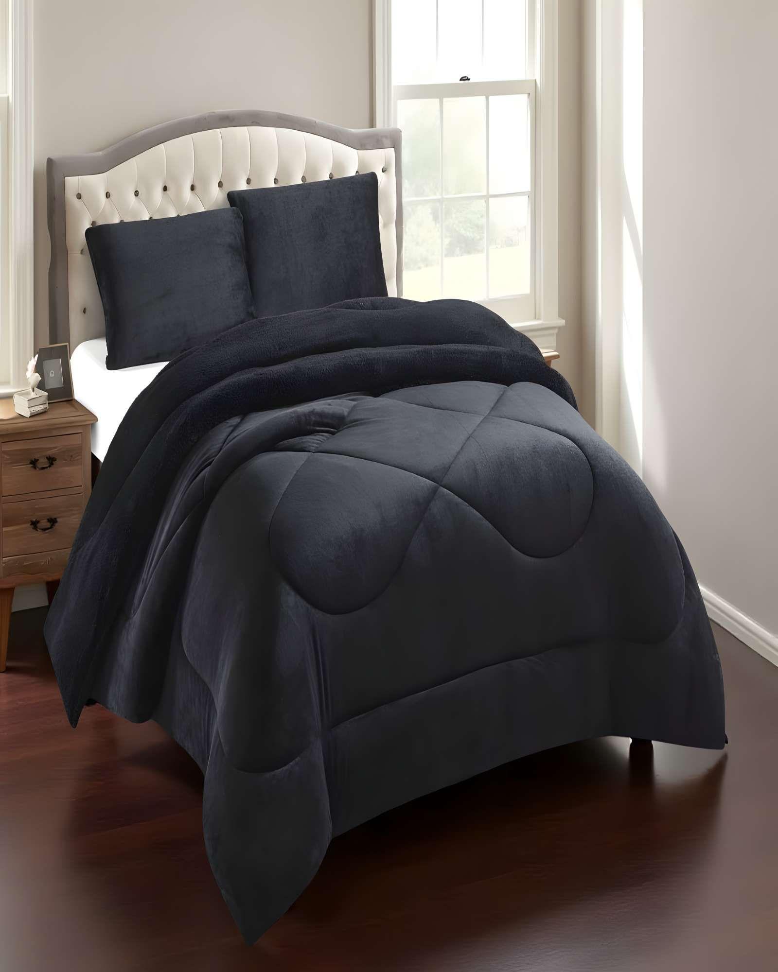 COBERTOR SHERPA PLUSH CS 2 PLAZAS NEGRO-3