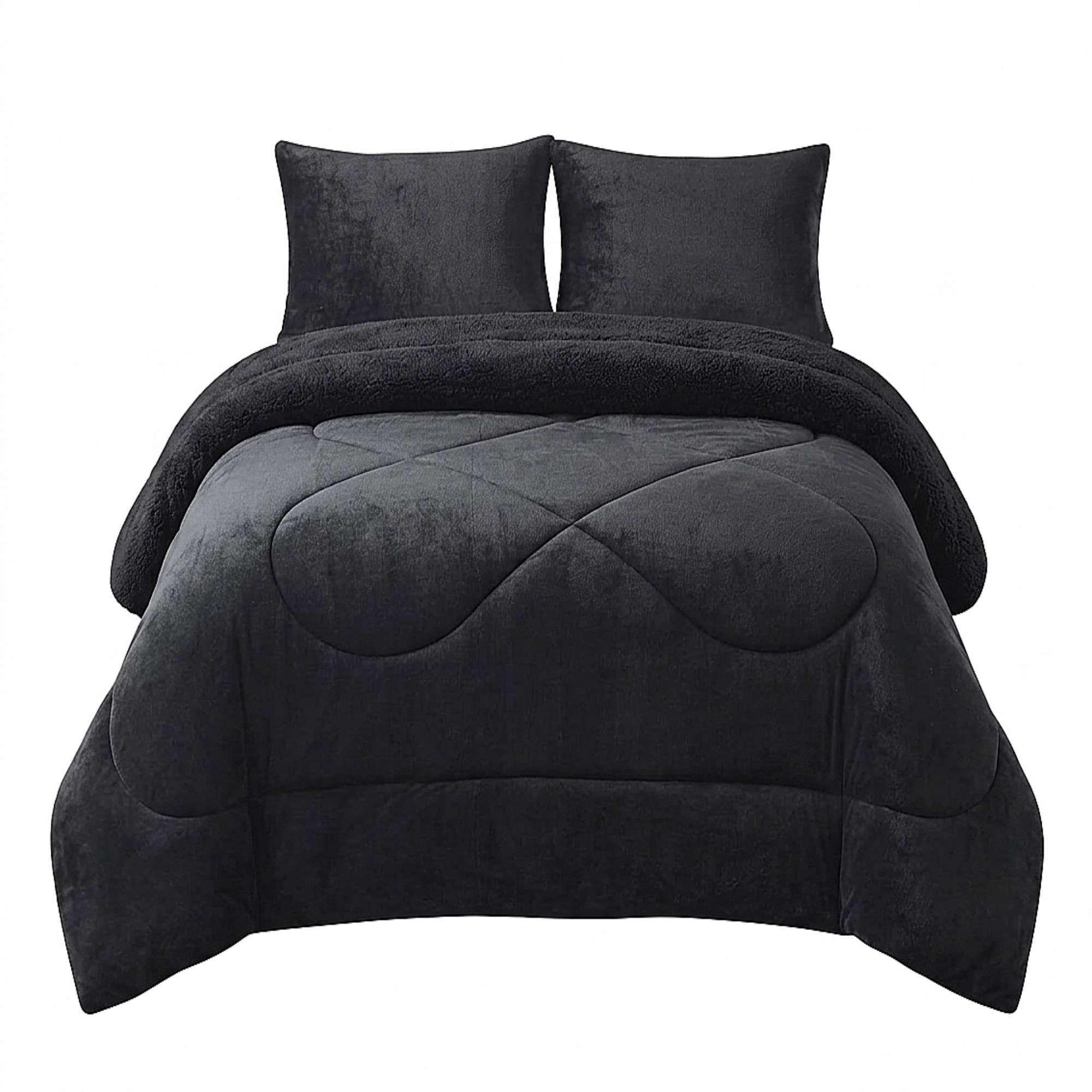 COBERTOR SHERPA PLUSH CS 2 PLAZAS NEGRO-3
