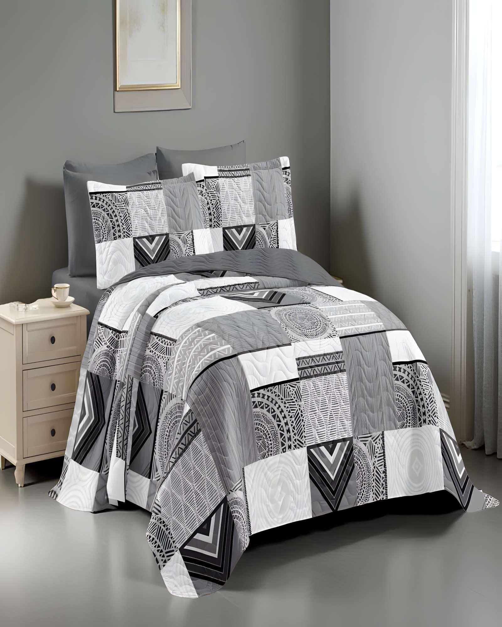 QUILT CUBRECAMA DE VERANO PLAZA Y MEDIA GRIS 05-2