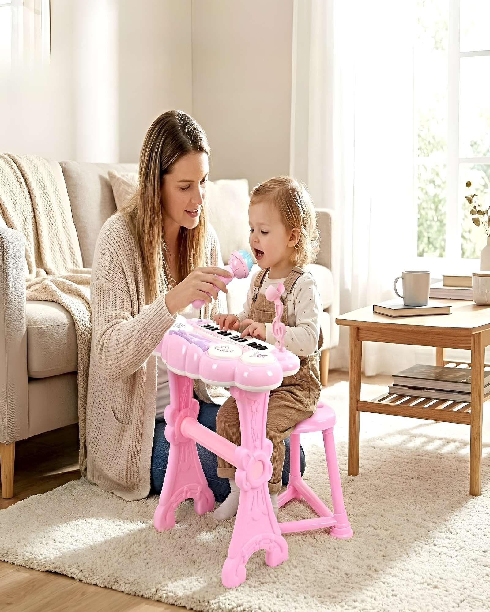 PIANO INFANTIL MUSICAL PARA NIÑOS ROSADO-4