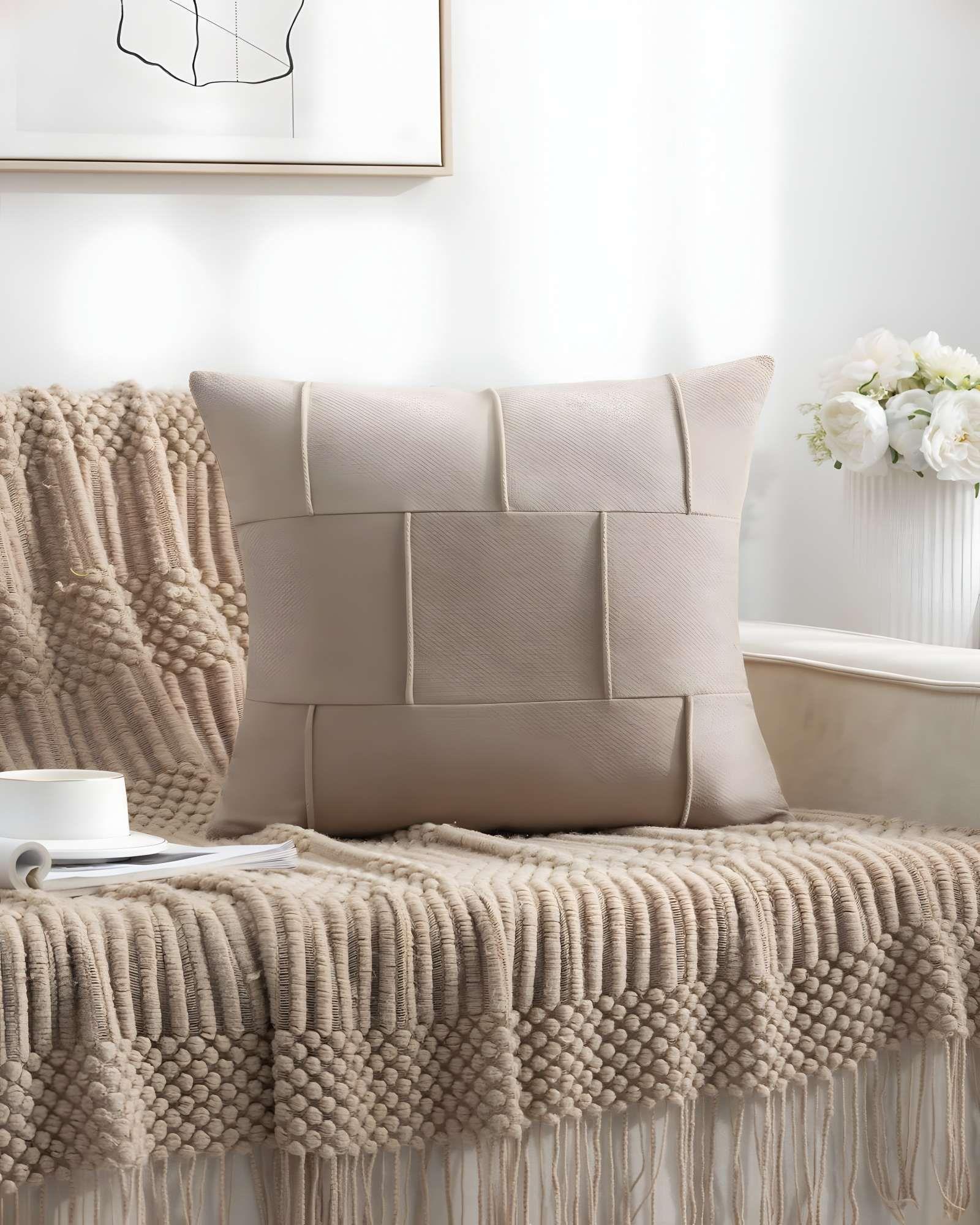 PACK DE 4 FUNDAS DE COJIN PLISADA 45X45 BEIGE-2