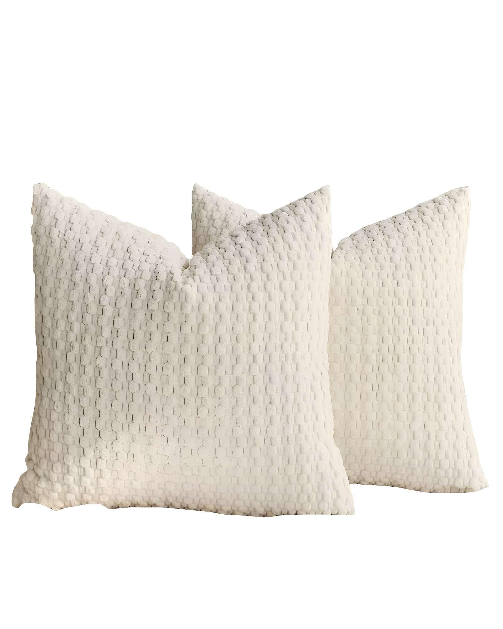 SET DE 2 FUNDAS DE COJINES DISEÑO DE MAIZ 45CM X 45 CM BLANCO-0