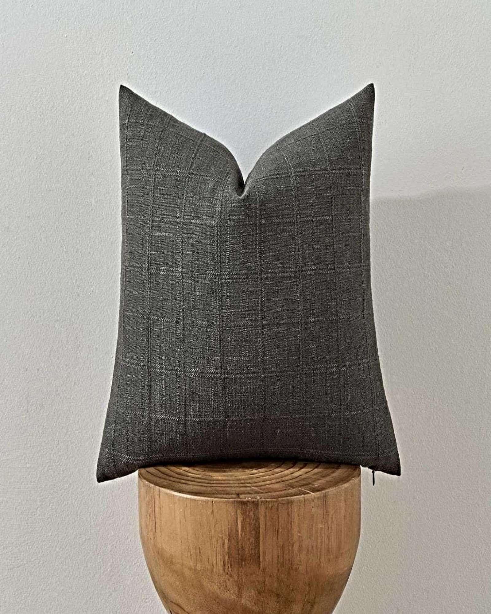 PACK DE 4 FUNDAS DE COJIN JACQUARD CUADRILLE 45X45 CM GRIS-2