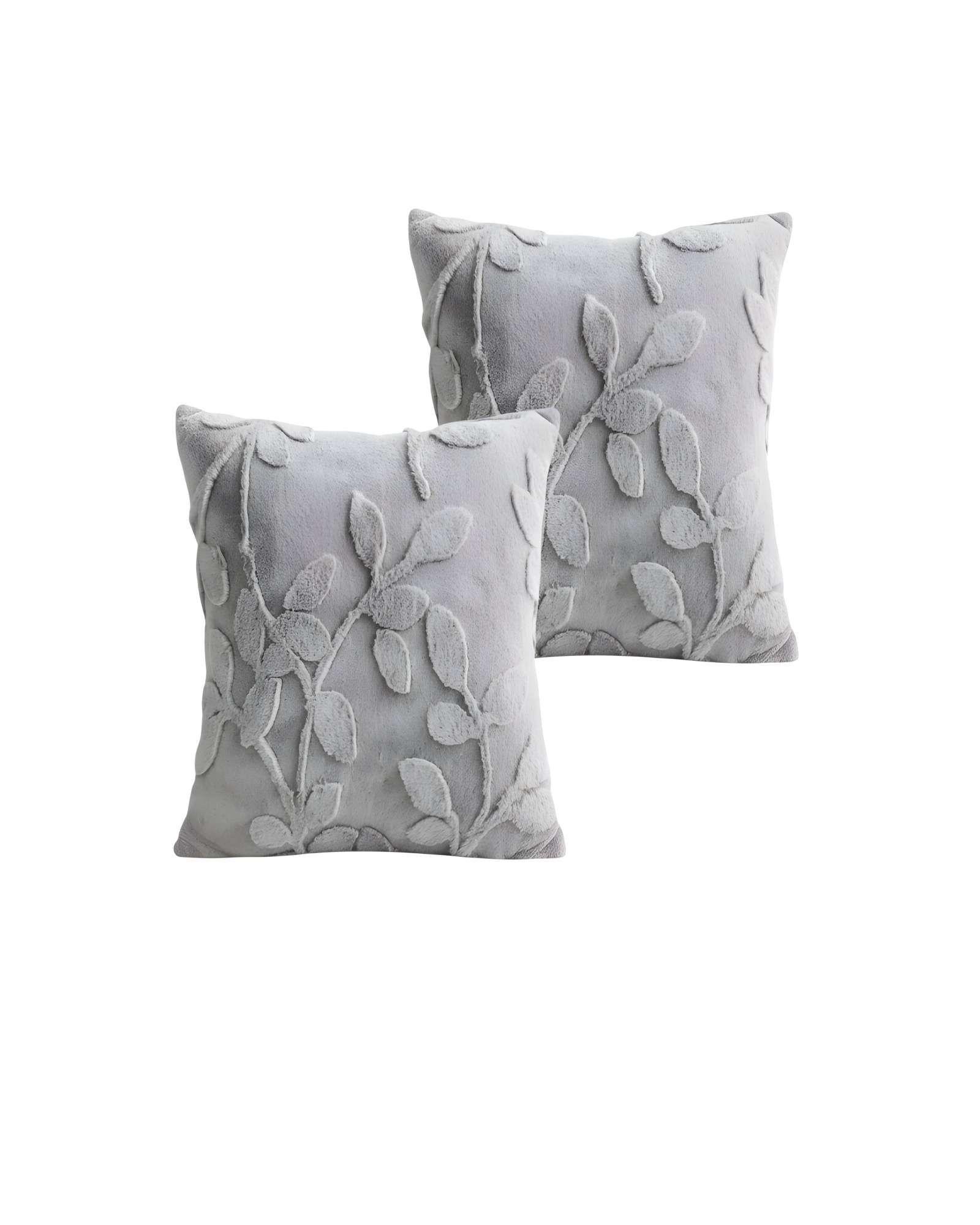 SET DE 2 FUNDAS DE COJIN CON RELIEVE 45X45CM GRIS C.-0