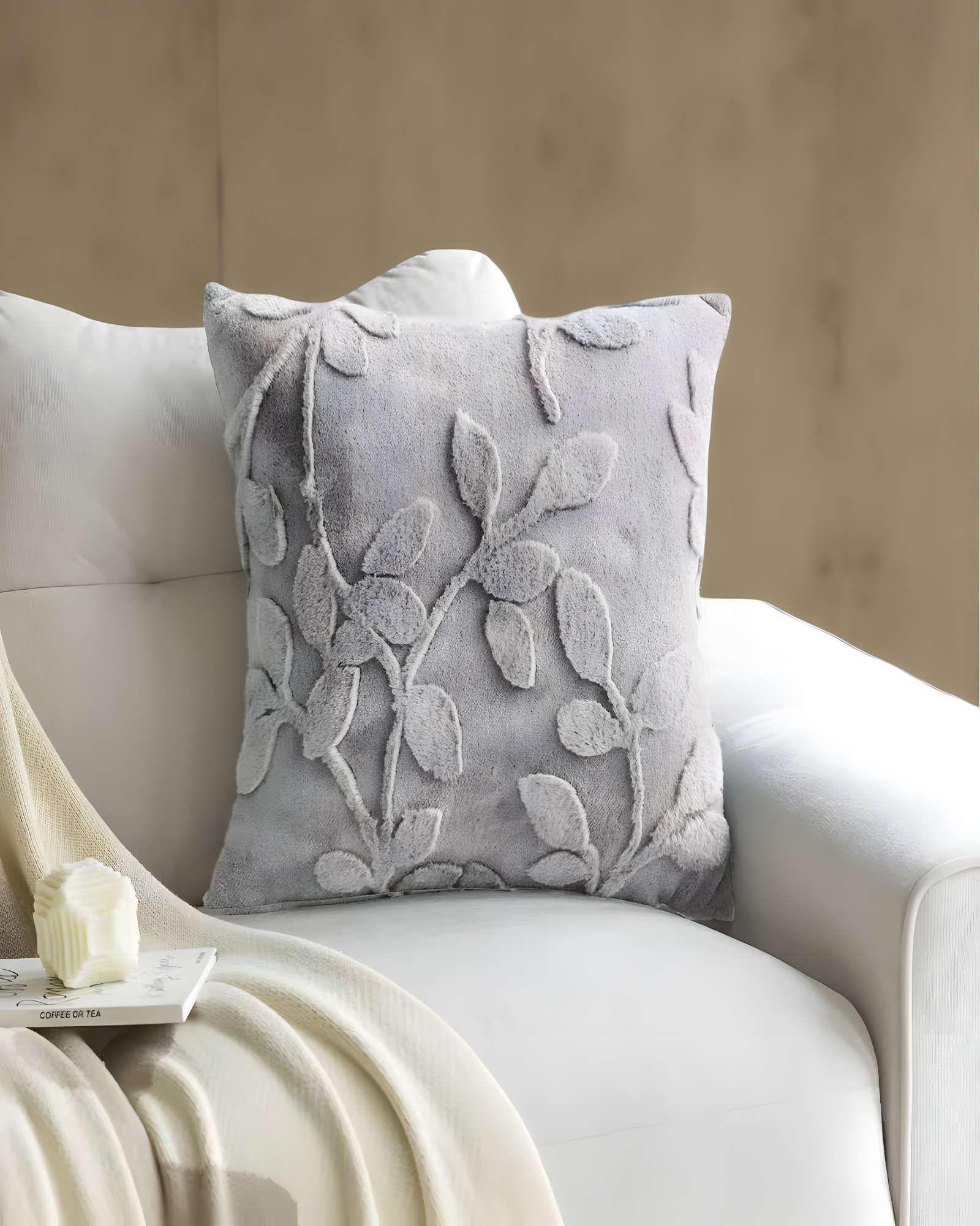 SET DE 2 FUNDAS DE COJIN CON RELIEVE 45X45CM GRIS C.-3