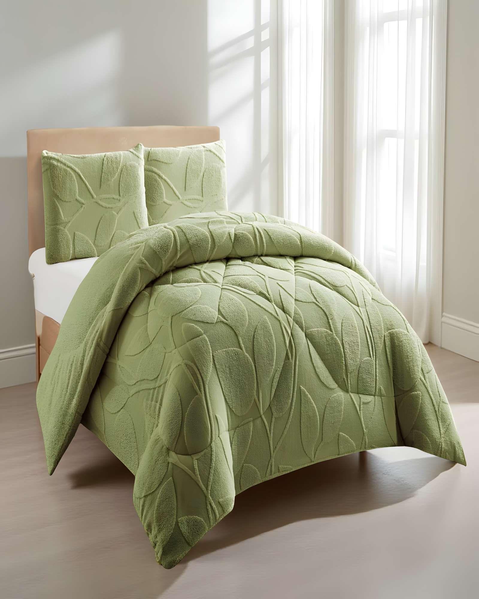 COBERTOR SHERPA TEXTURIZADO RY 2 PLAZAS VERDE-3