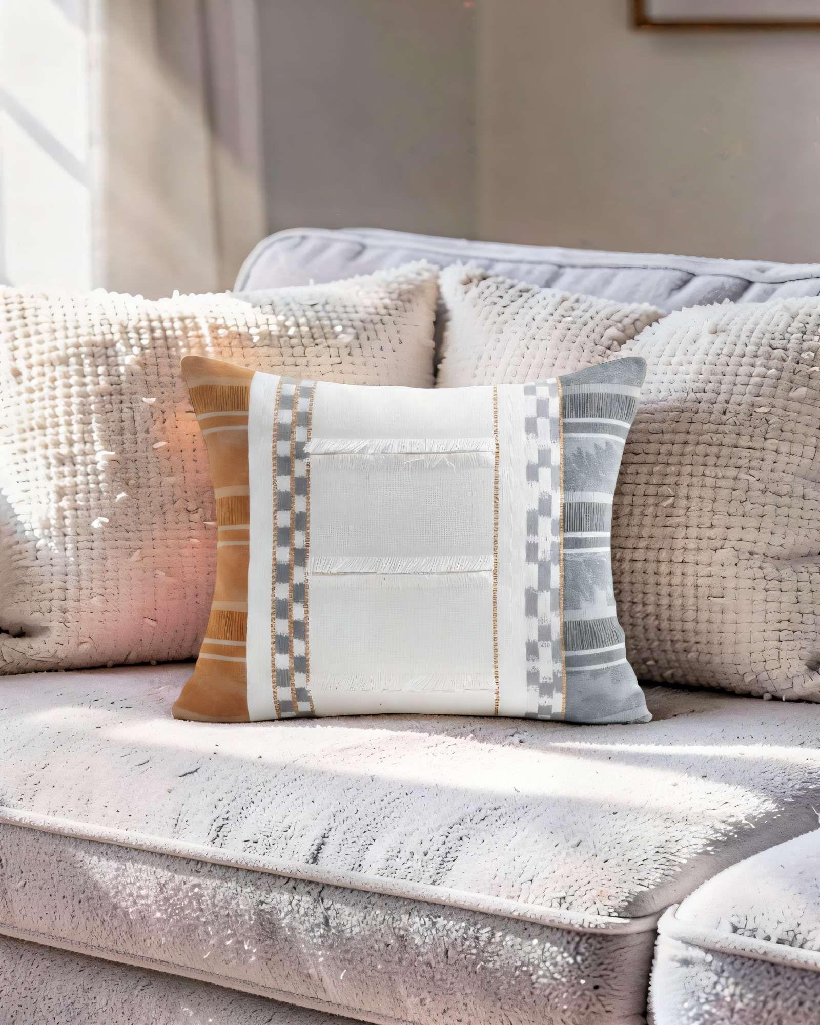 SET DE 4 FUNDAS DE COJIN 45CMX45CM  EMPALME ROMBO 3-2