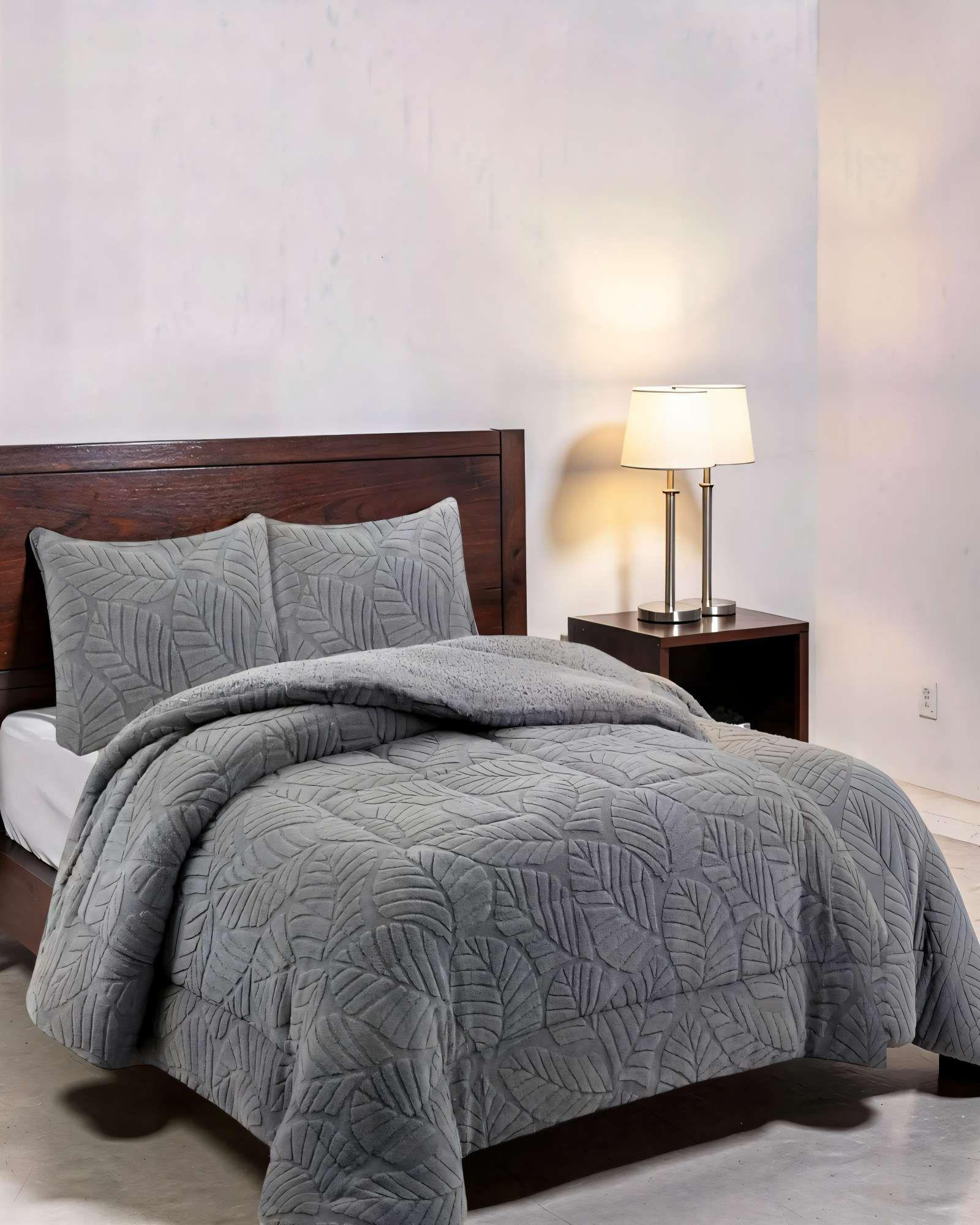 CUBRECAMA DE RELIEVE  KING COLOR GRIS CLARO-2