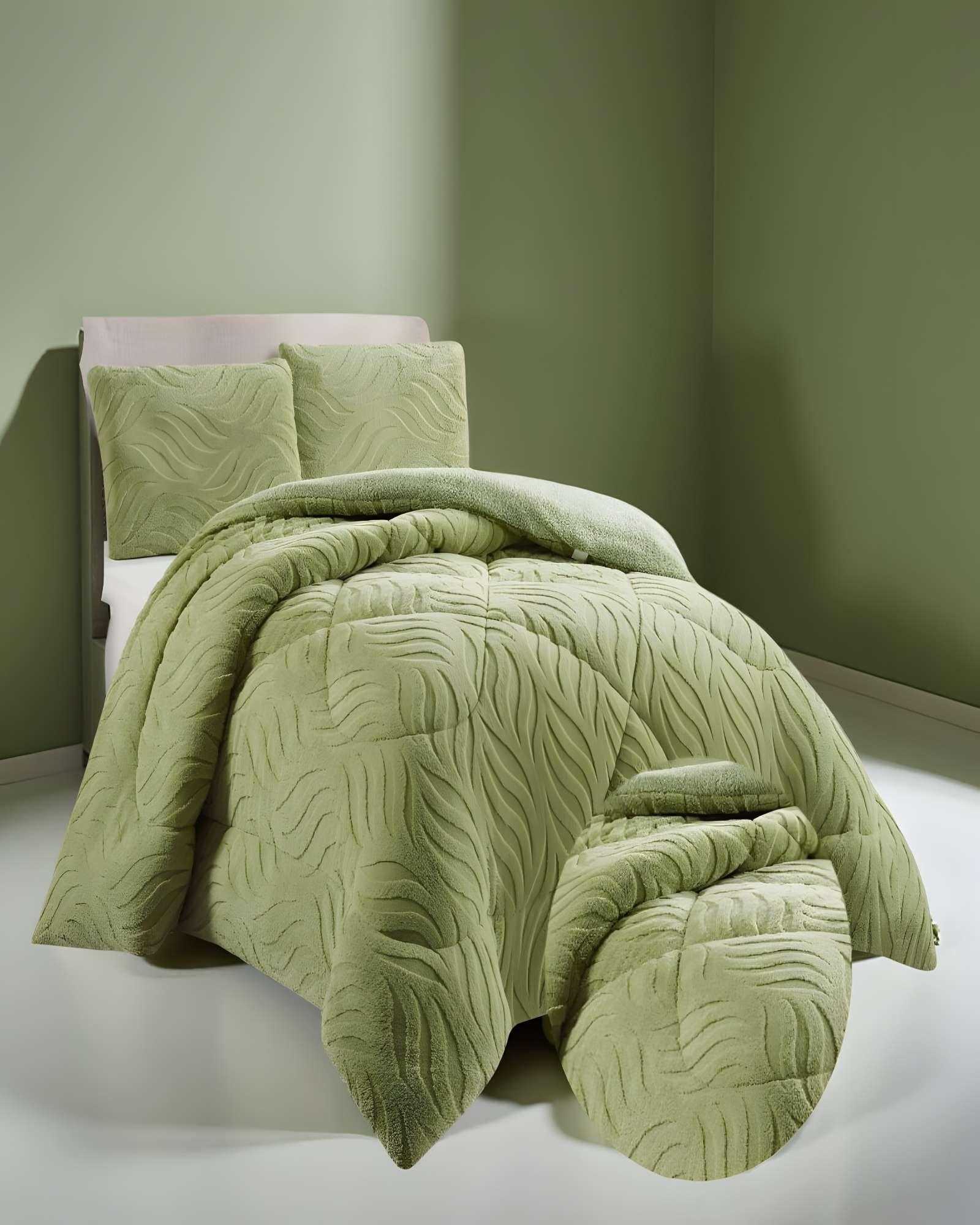 COBERTOR SHERPA TEXTURIZADO RB 2 PLAZAS VERDE-3