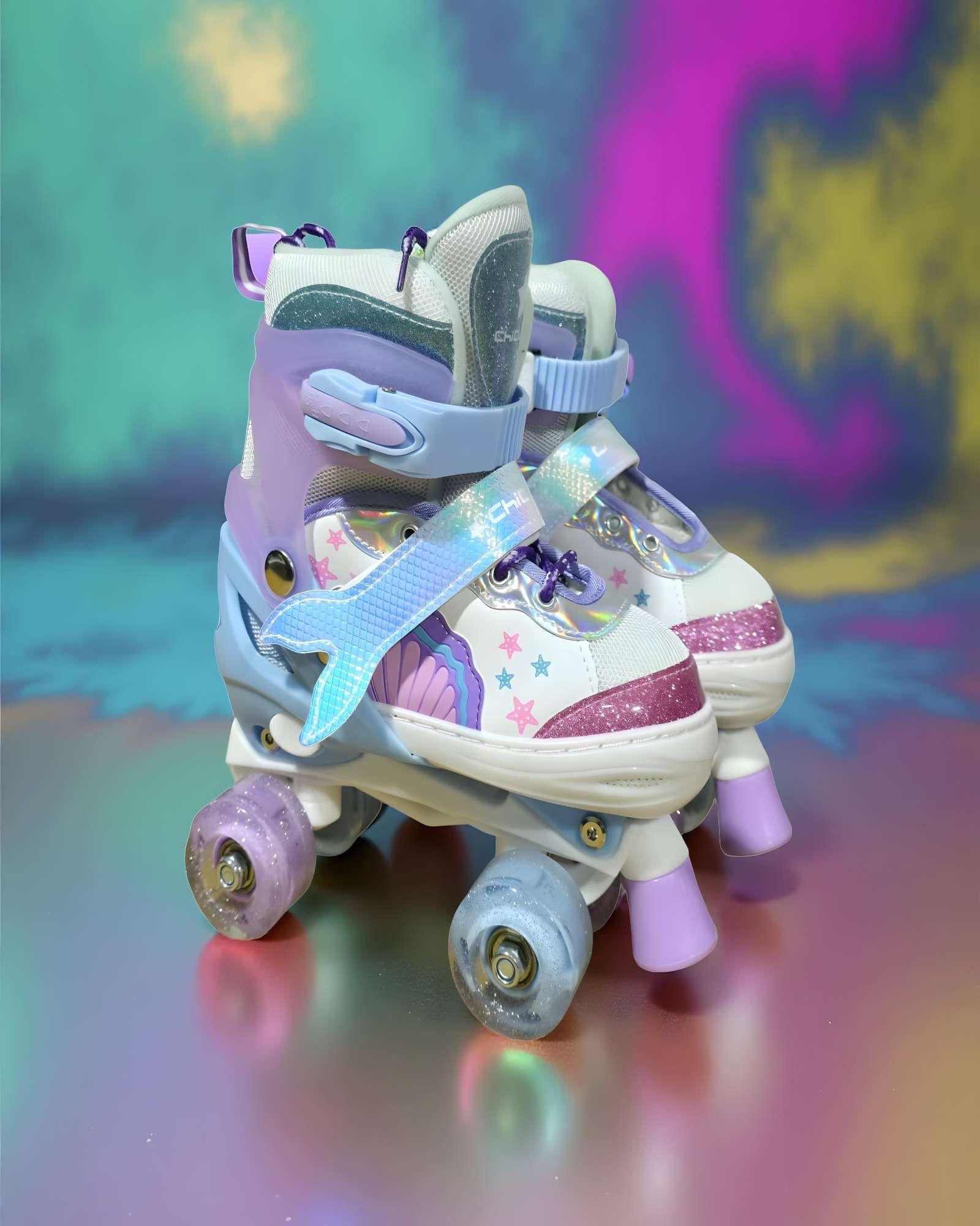 PATIN 4 RUEDAS CON LUCES MAS KIT TALLA M 35-38 MUILTICOLOR2-3