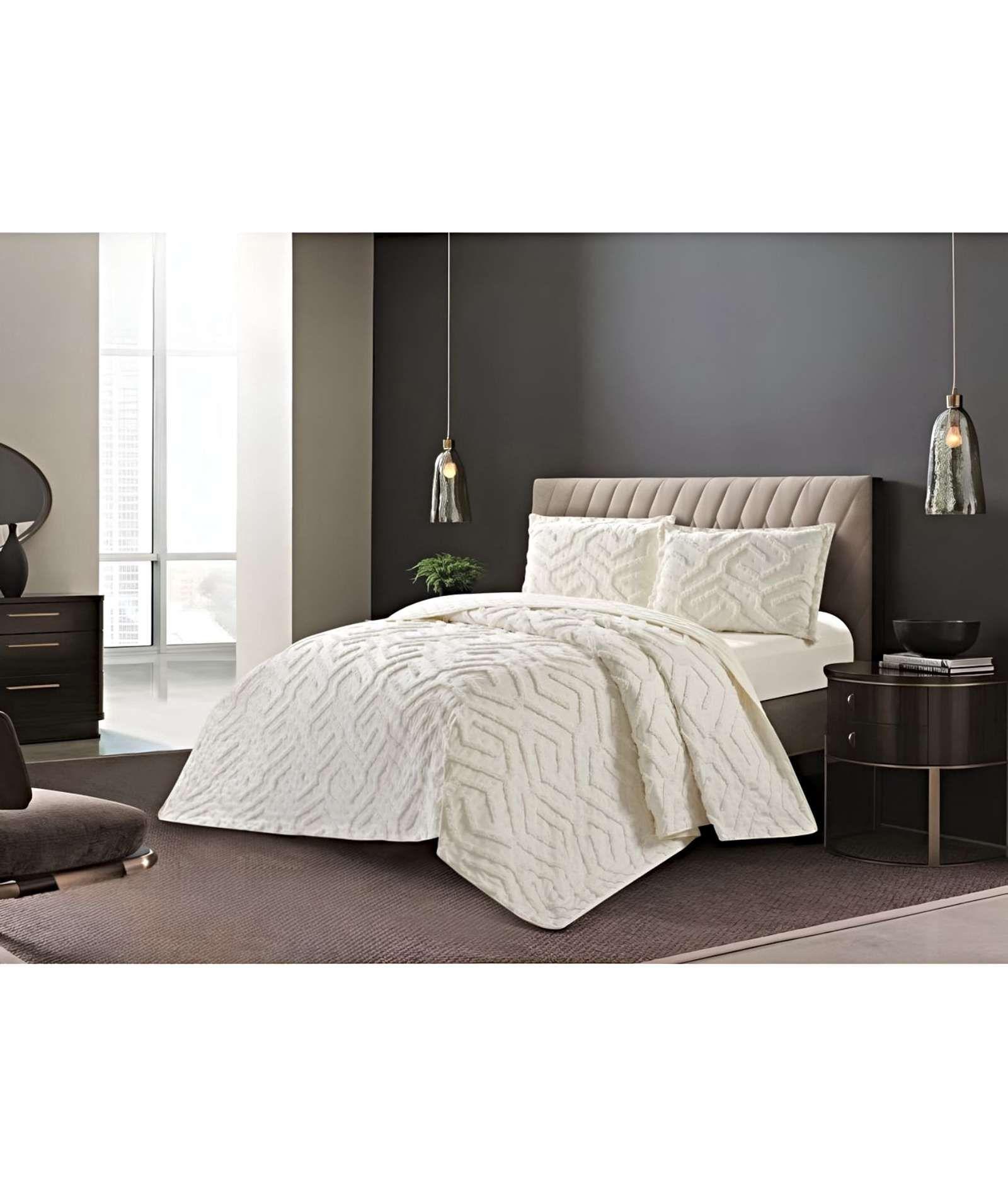 CUBRECAMA QUILT CON DISEÑO RELIEVE 2 PLAZAS 230 x 250 cm 05-3