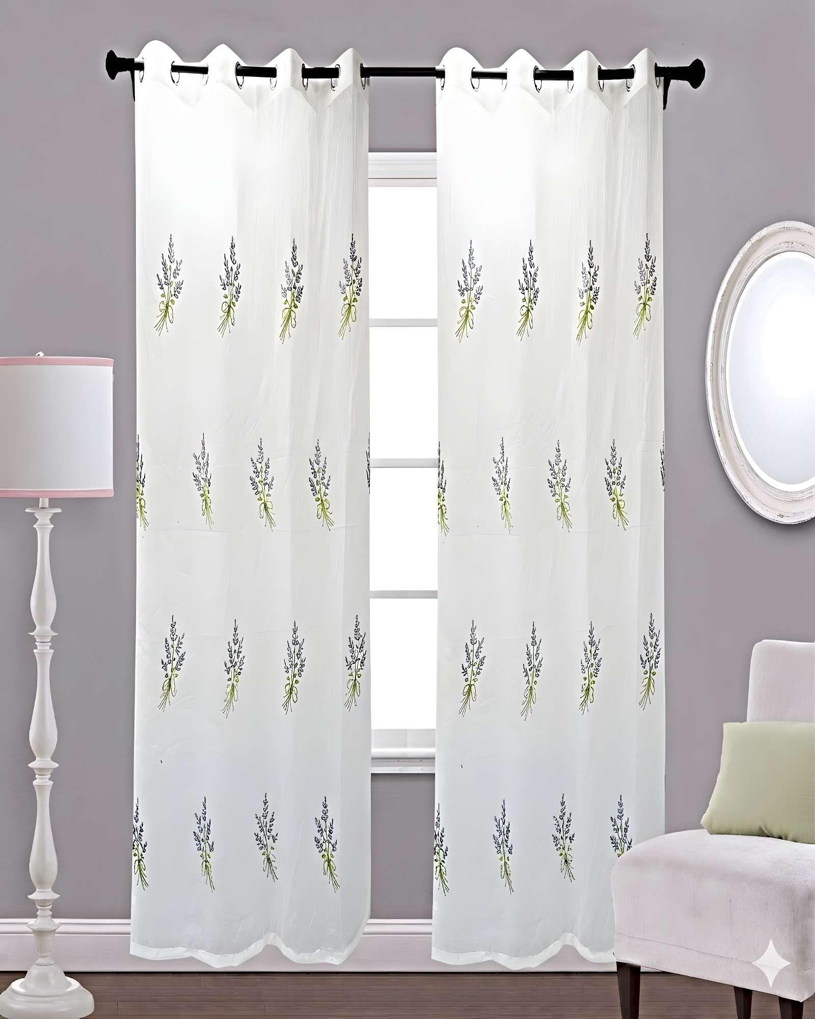 PACK DE 2 CORTINAS TIPO VISILLO CON BORDADO DE ALTA DEFINICIÓN 08-2