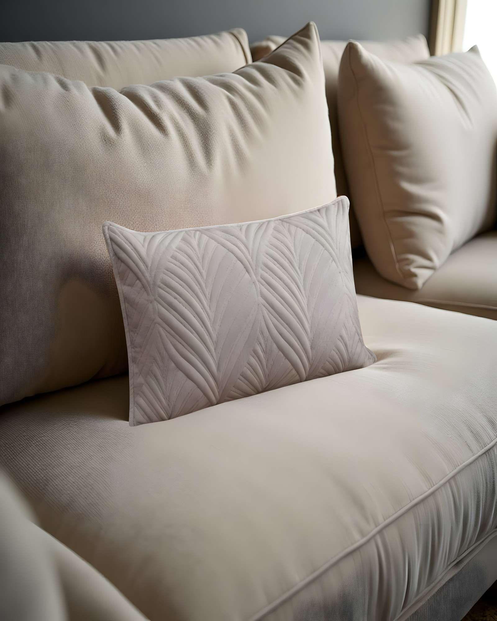 SET DE 4 FUNDAS DE COJIN SERIE HOJAS 30X50 CM GRIS-3