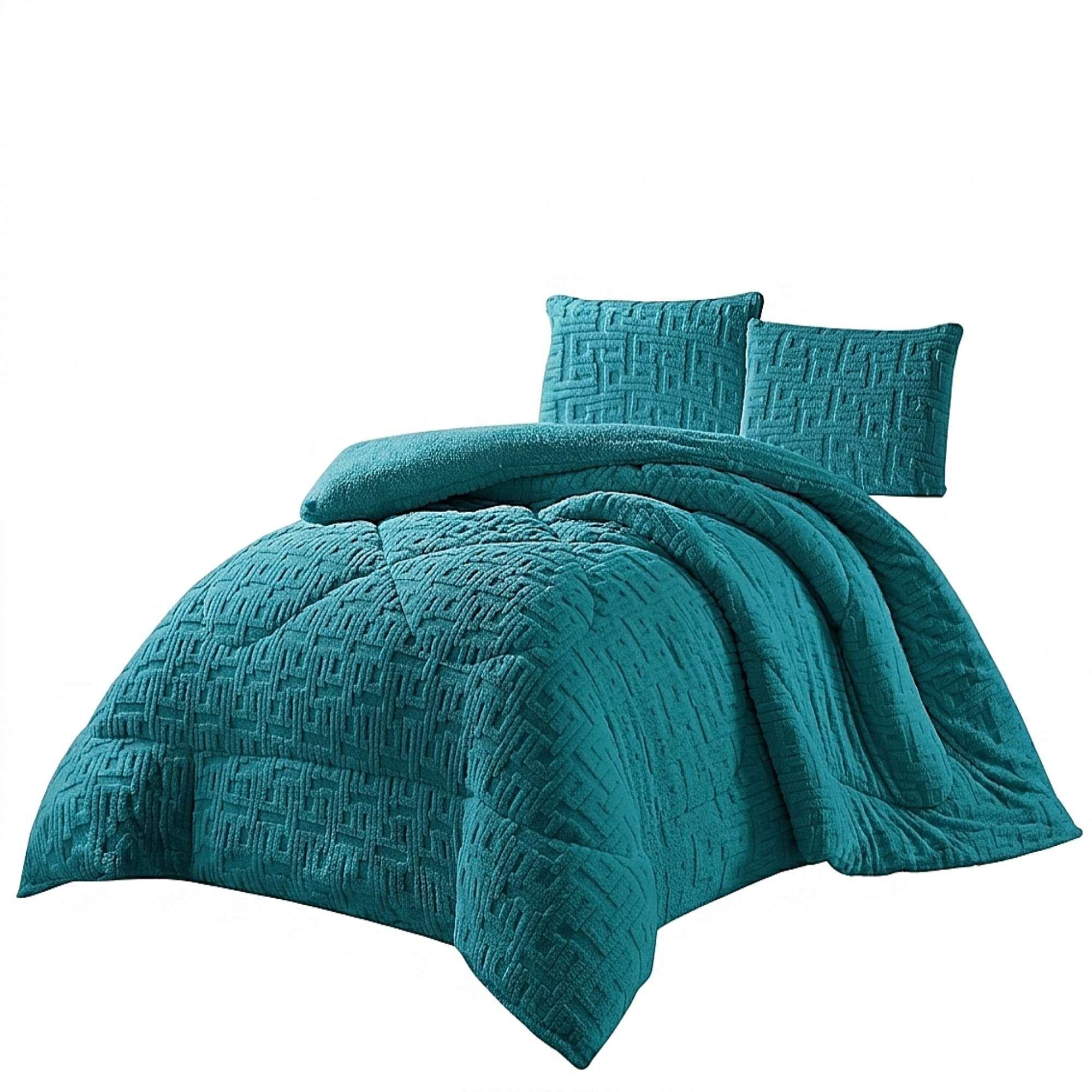 COBERTOR SHERPA TEXTURIZADO RH KING TURQUESA-3