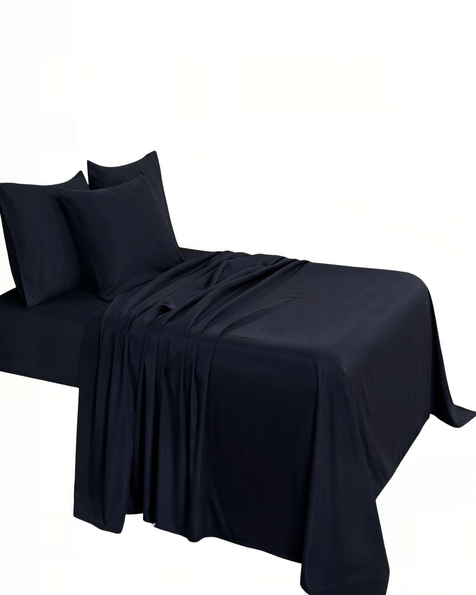 SET DE  SABANA 200 HILOS KING COLOR NEGRO-0