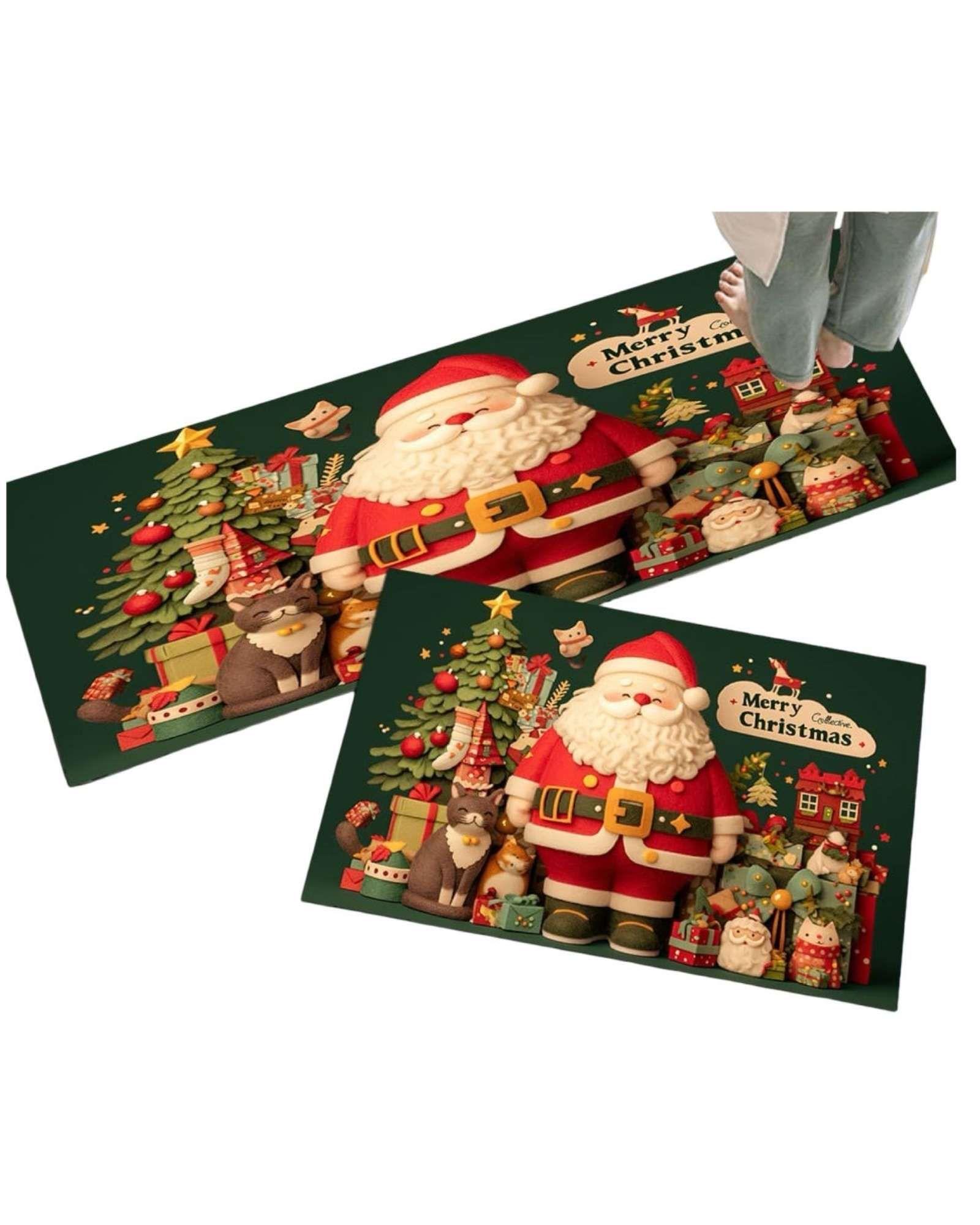 ALFOMBRA DECORATIVA PARA COCINA CON DISEÑO NAVIDEÑO T08-2