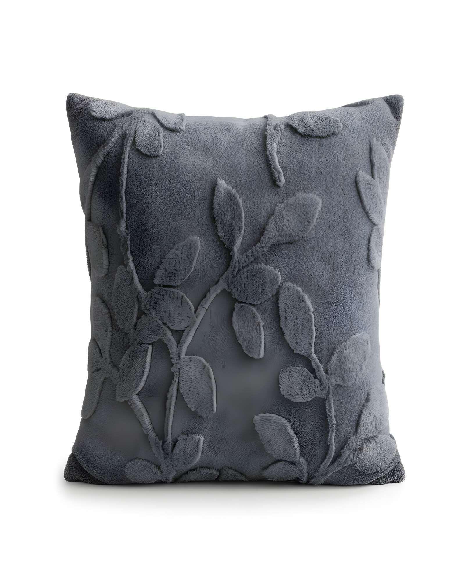 SET DE 4 FUNDAS DE COJIN CON RELIEVE 45X45CM GRIS O.-1