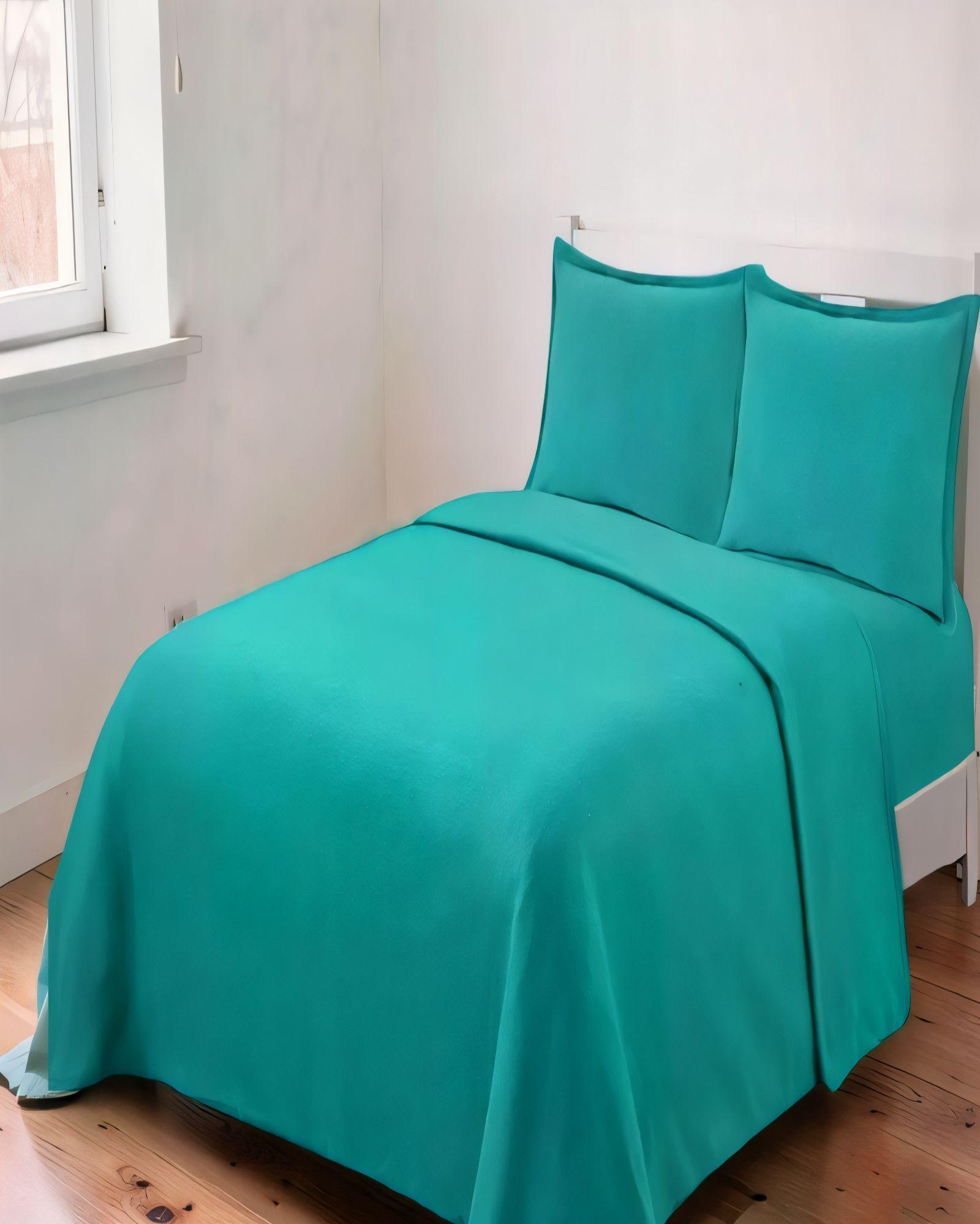 SABANA PREMIUM POLAR  2 PLAZAS  COLOR TURQUESA-2