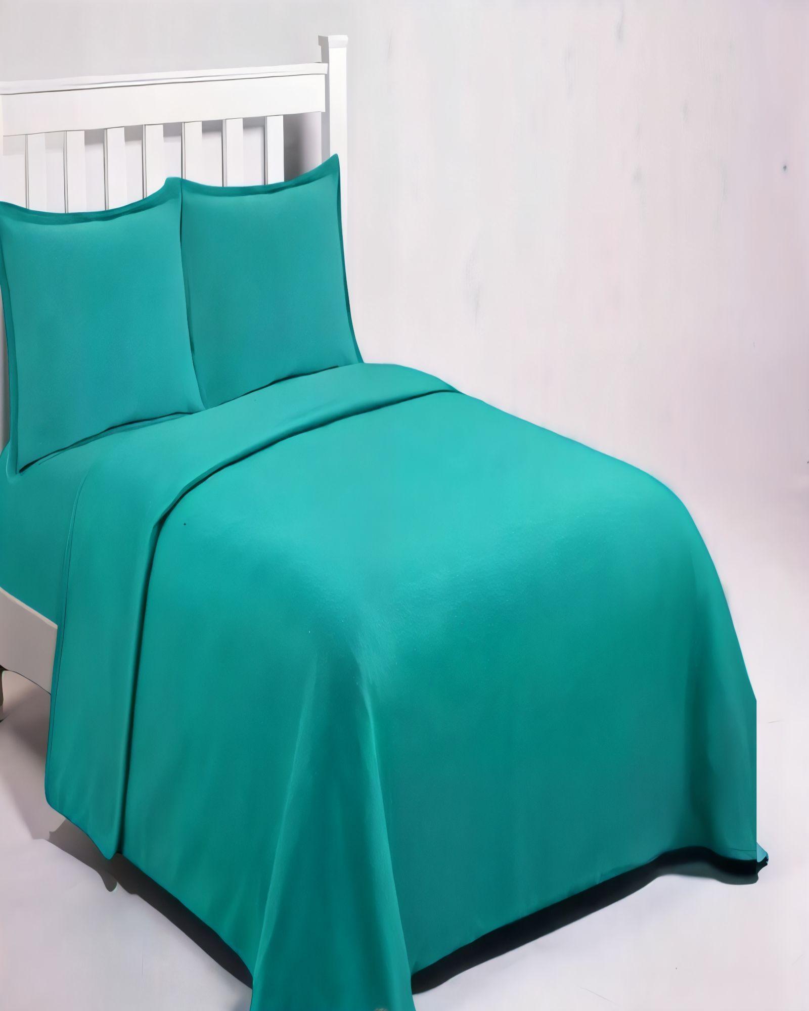 SABANA PREMIUM POLAR  2 PLAZAS  COLOR TURQUESA-3