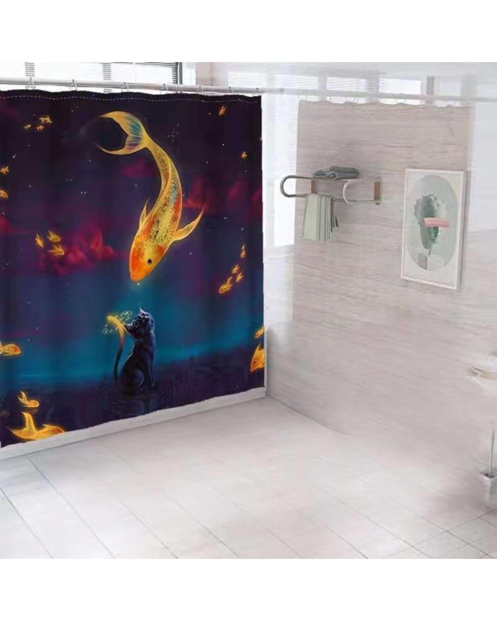 CORTINA PARA BAÑO CON FORRO DE DUCHA 180 cm L46-2