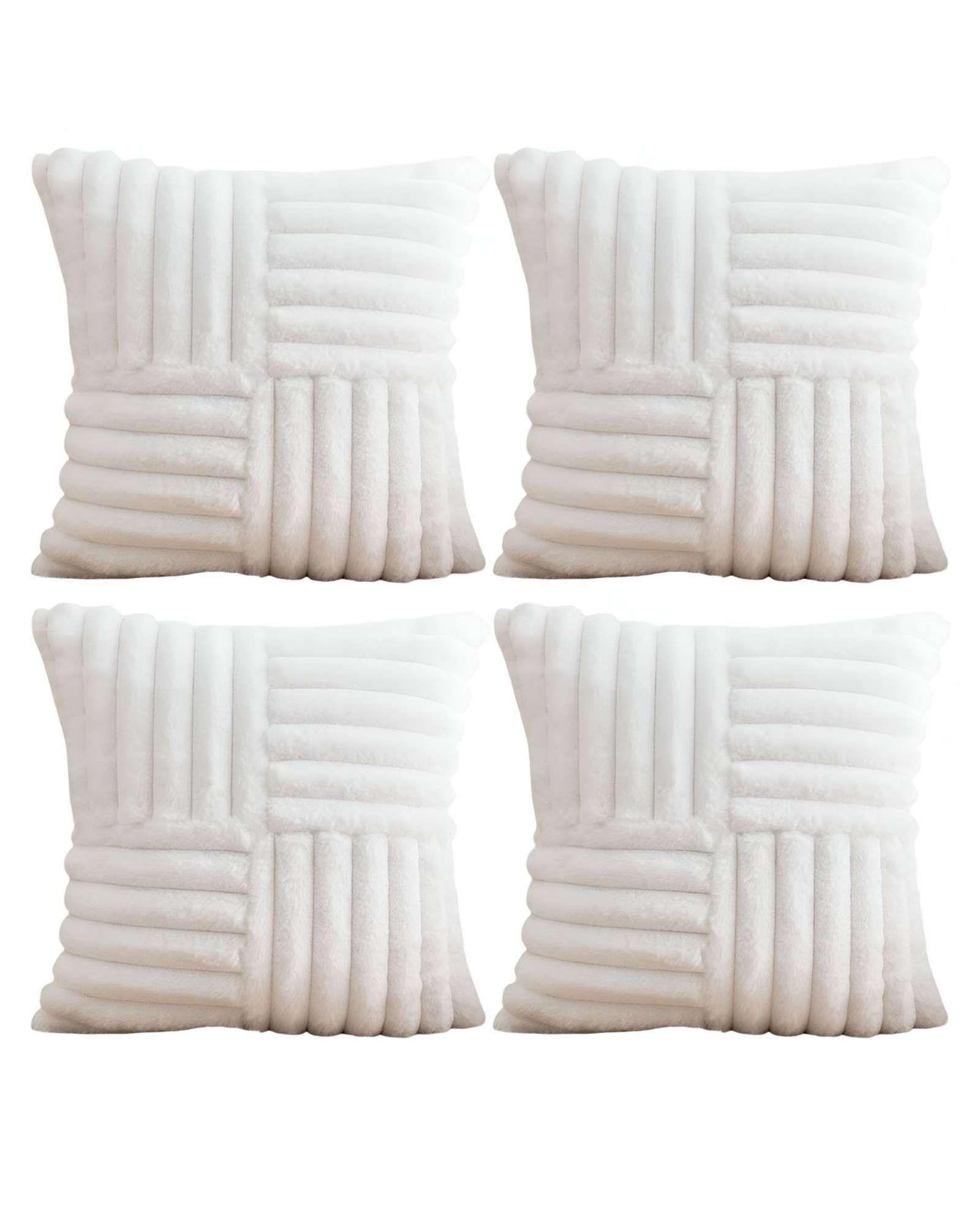 PACK DE 4 FUNDAS PELUDA EMPALMADA BLANCO-1