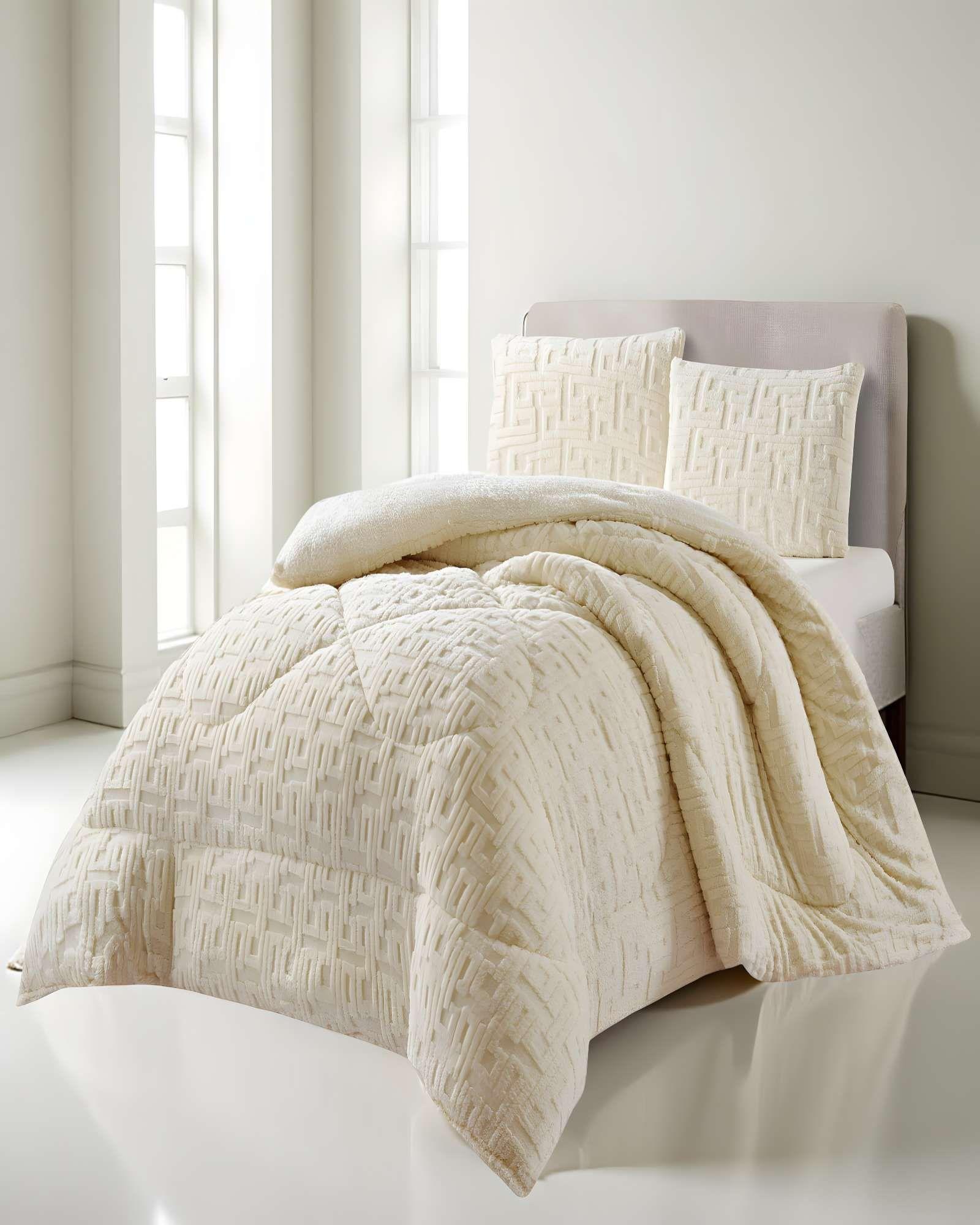 COBERTOR SHERPA TEXTURIZADO RH 2 PLAZAS BLANCO INVIERNO-2