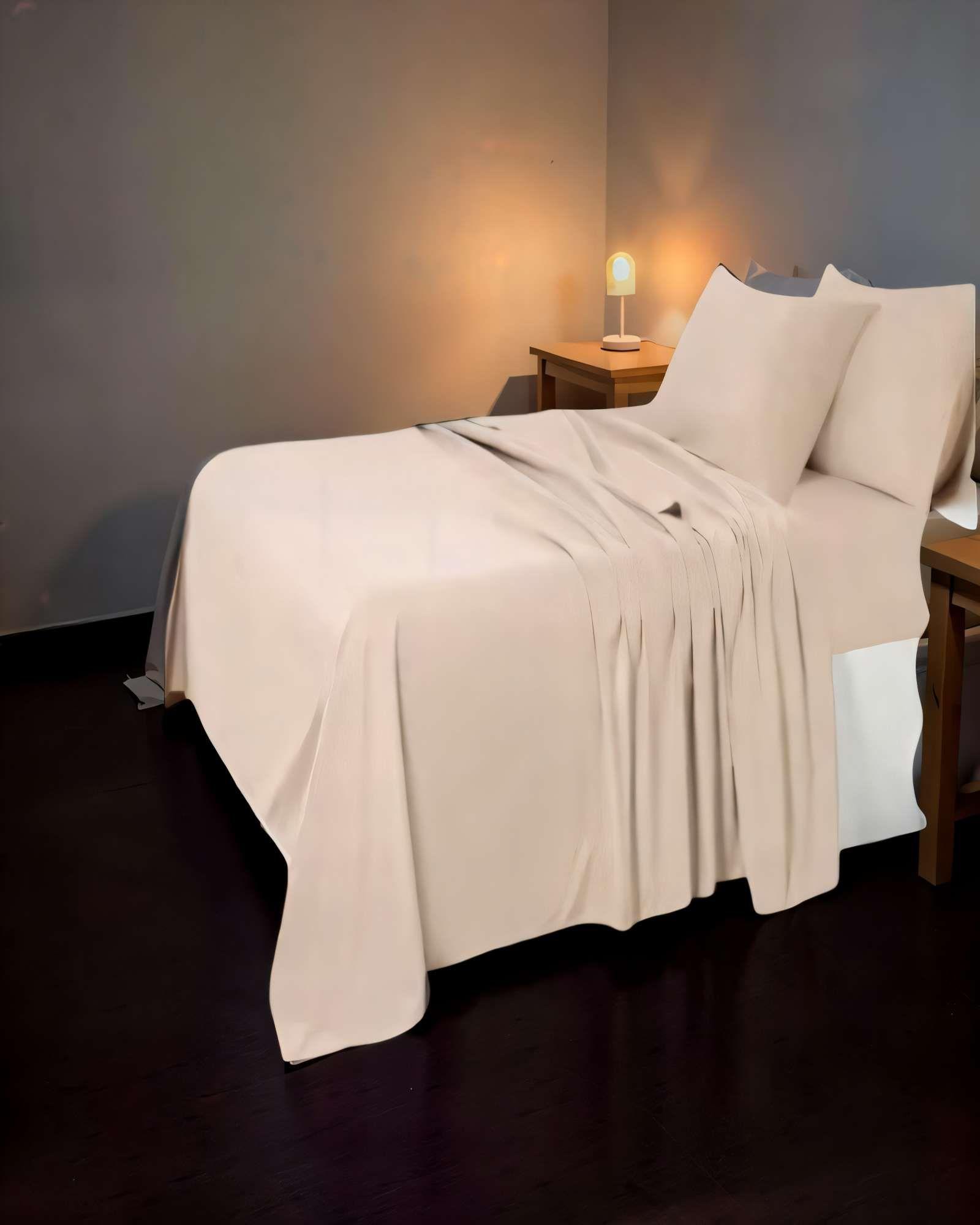 SET DE  SABANA 200 HILOS PLAZA Y MEDIA COLOR BEIGE-3