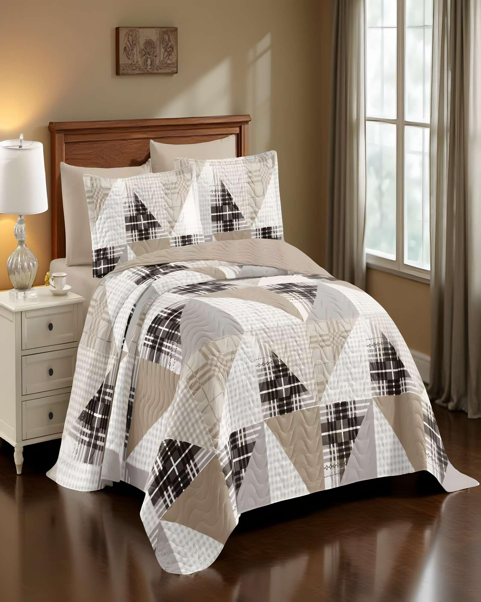 QUILT CUBRECAMA DE VERANO KING CAFÉ-2